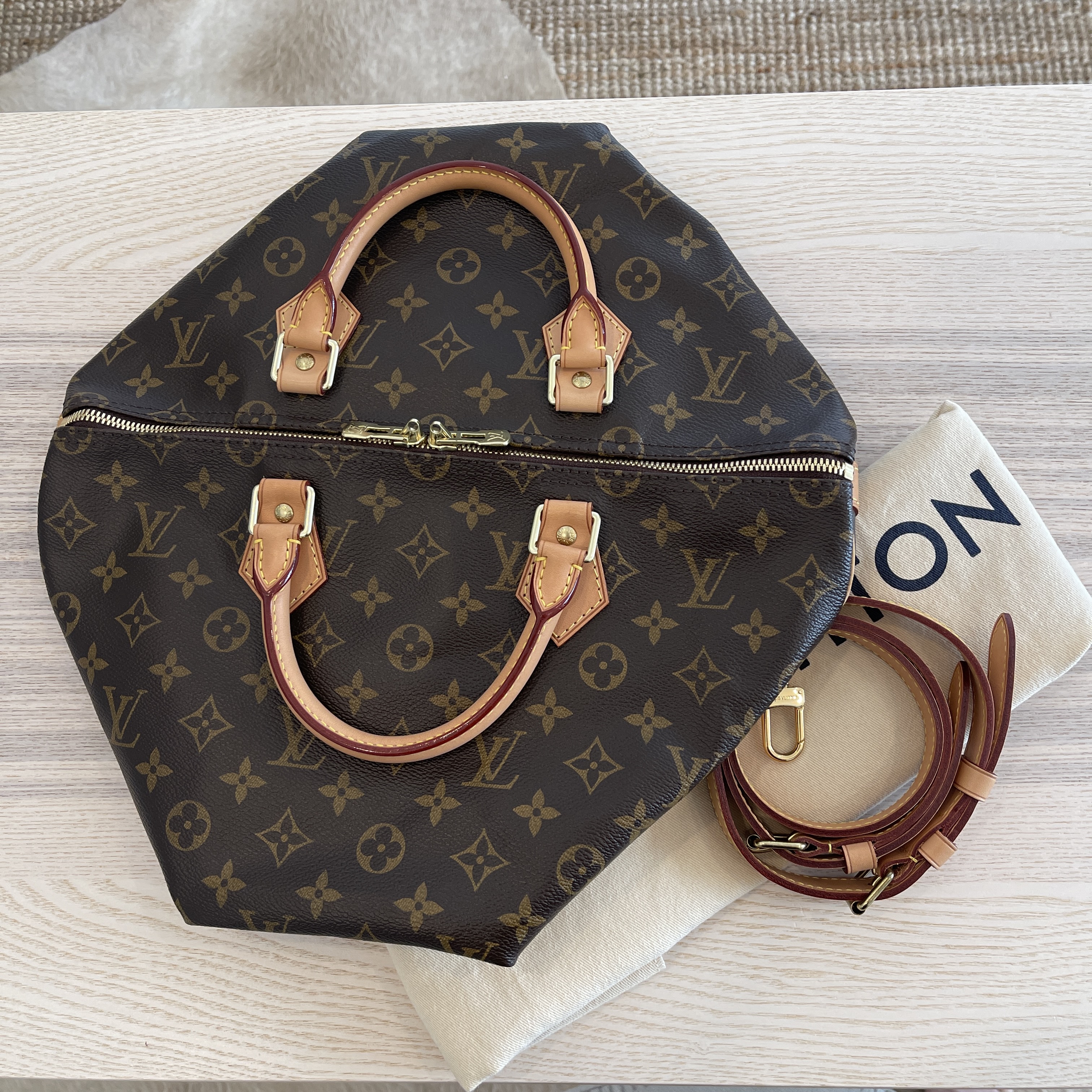Louis Vuitton Monogram Stone Speedy Bandouliere 35 Handbag M40831