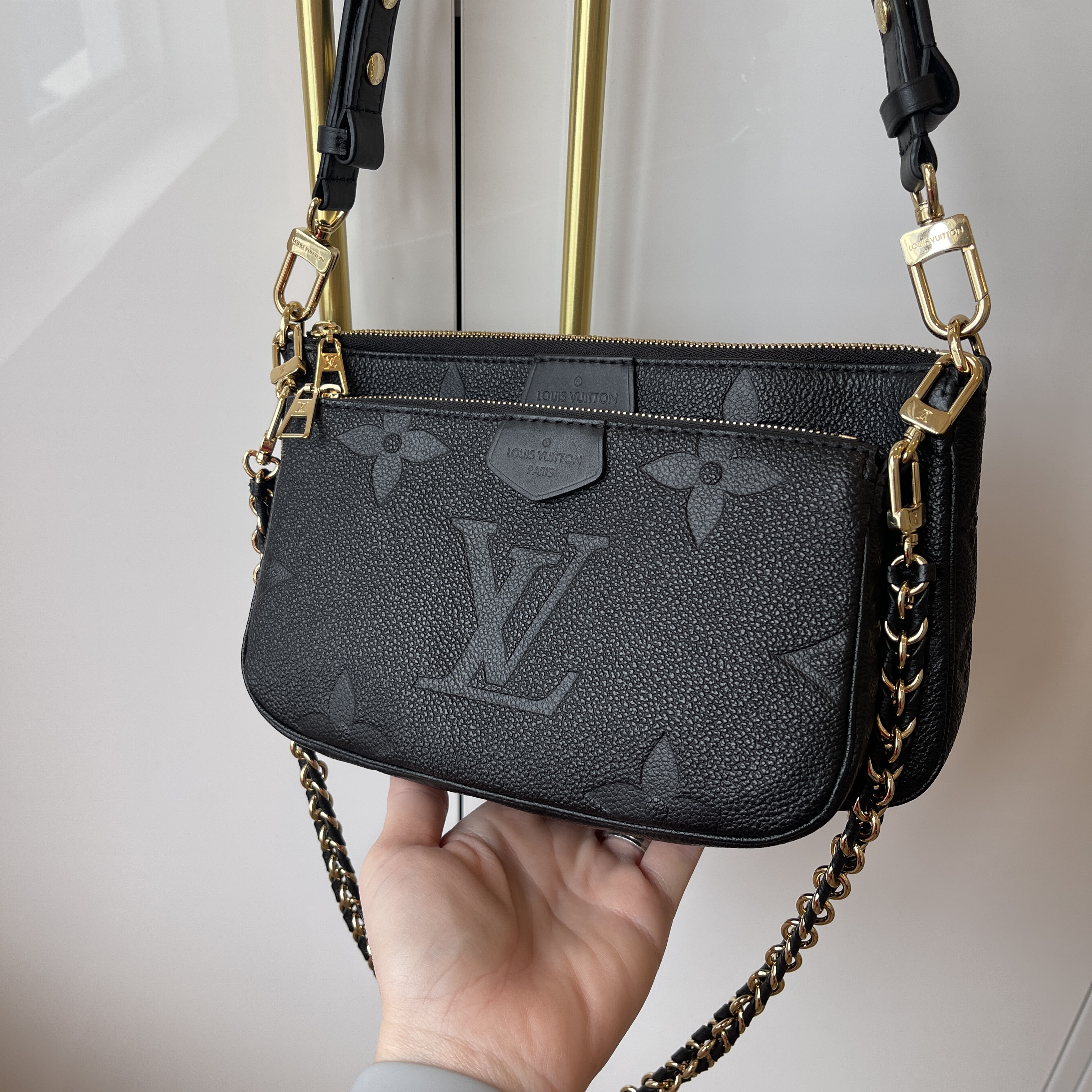 Louis Vuitton Black Monogram Empreinte Multi Pochette Accessoires – The  Closet