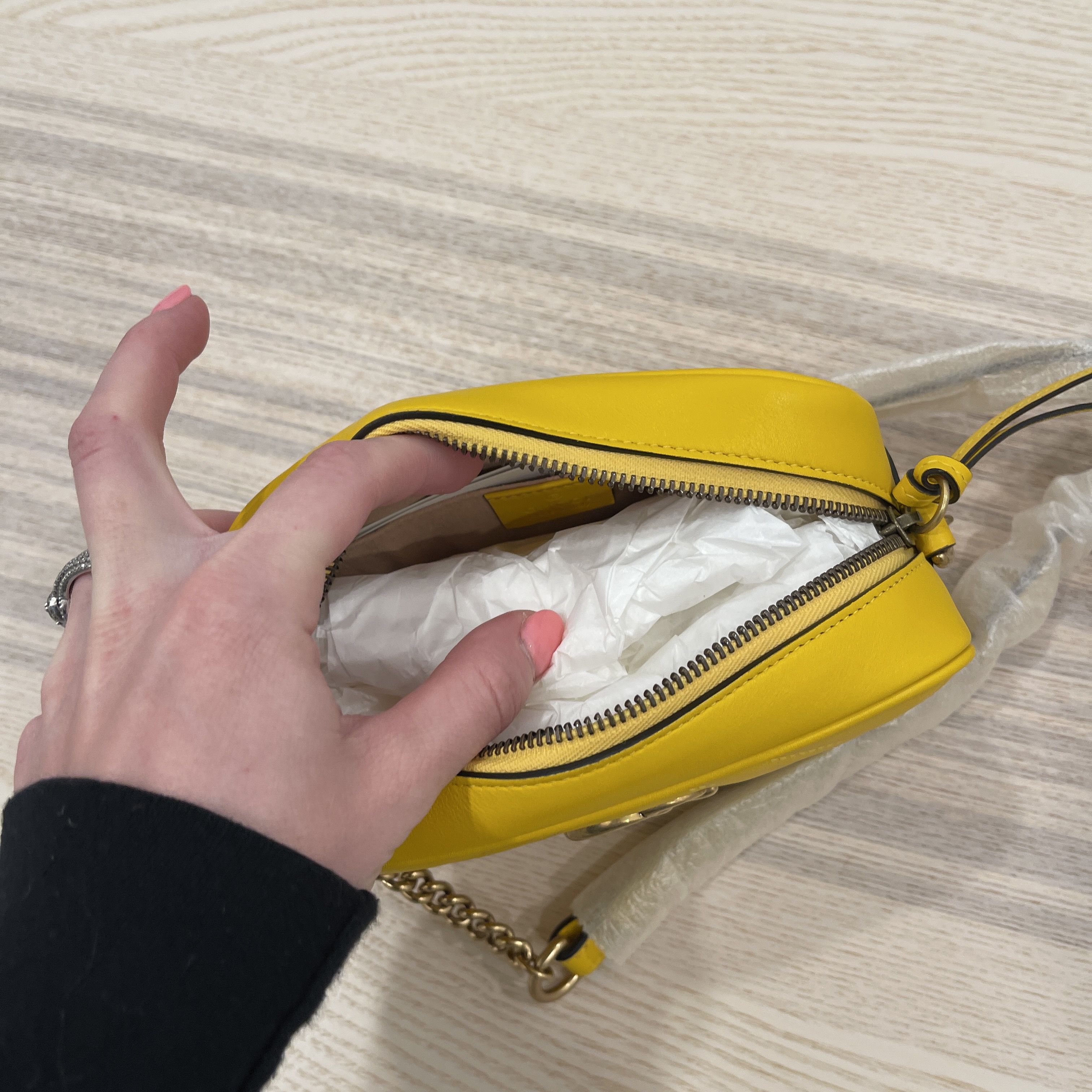 Gucci GG Marmont Mini Camera Bag in Marigold Yellow Matelassé Calfskin -  SOLD