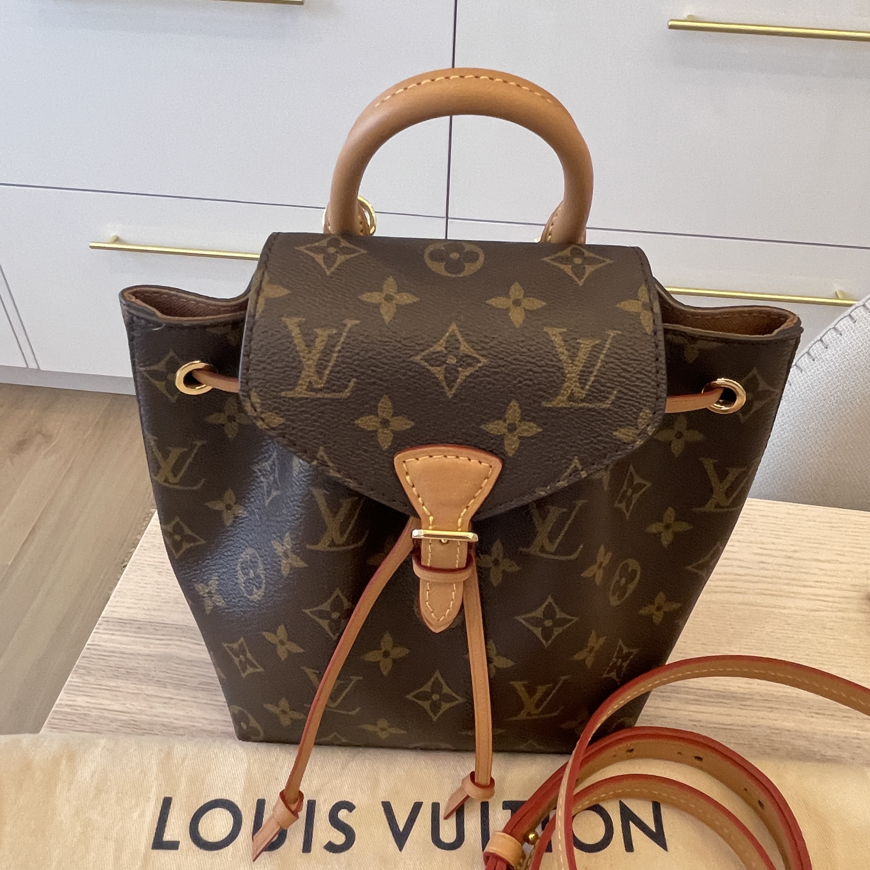 Louis Vuitton Montsouris BB backpack in leather and Monogram canvas - Gaja  Refashion