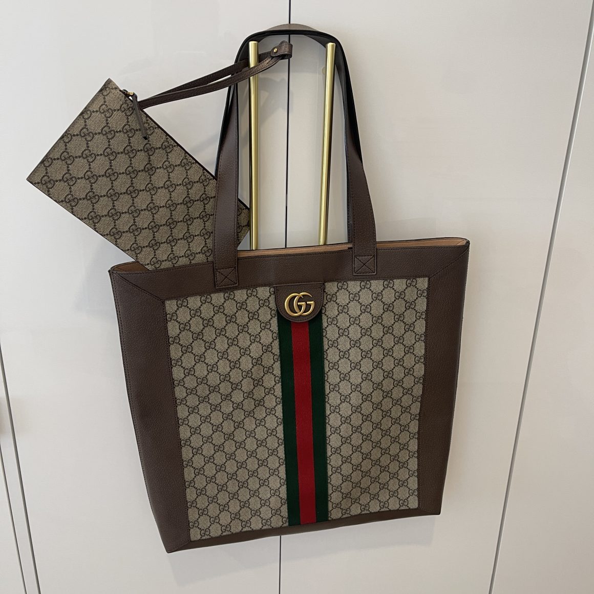 Gucci GG Supreme Large Gusset Tote Bag, Brown