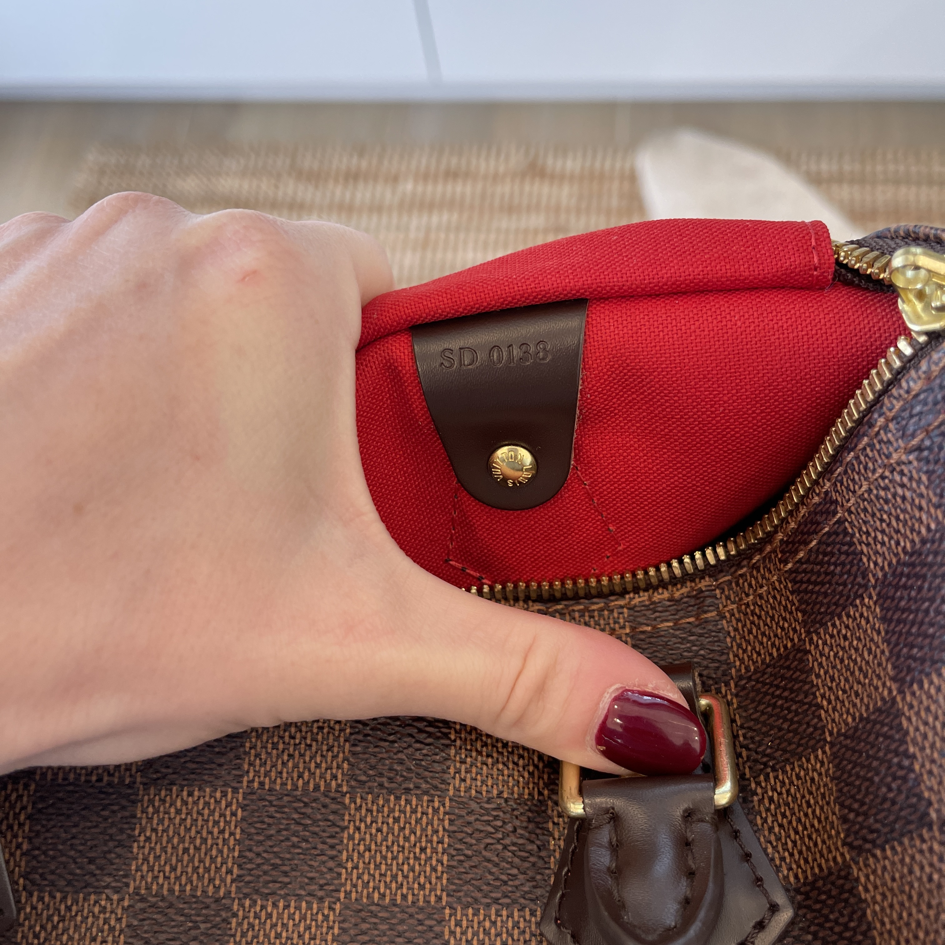  Louis Vuitton, Pre-Loved Red Damier Ebene Paillettes Speedy 30,  Red : Luxury Stores