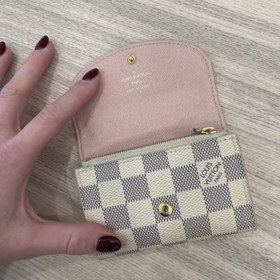 LV Rosalie Damier Azur Rose Ballerine Wallet, Luxury, Bags & Wallets on  Carousell