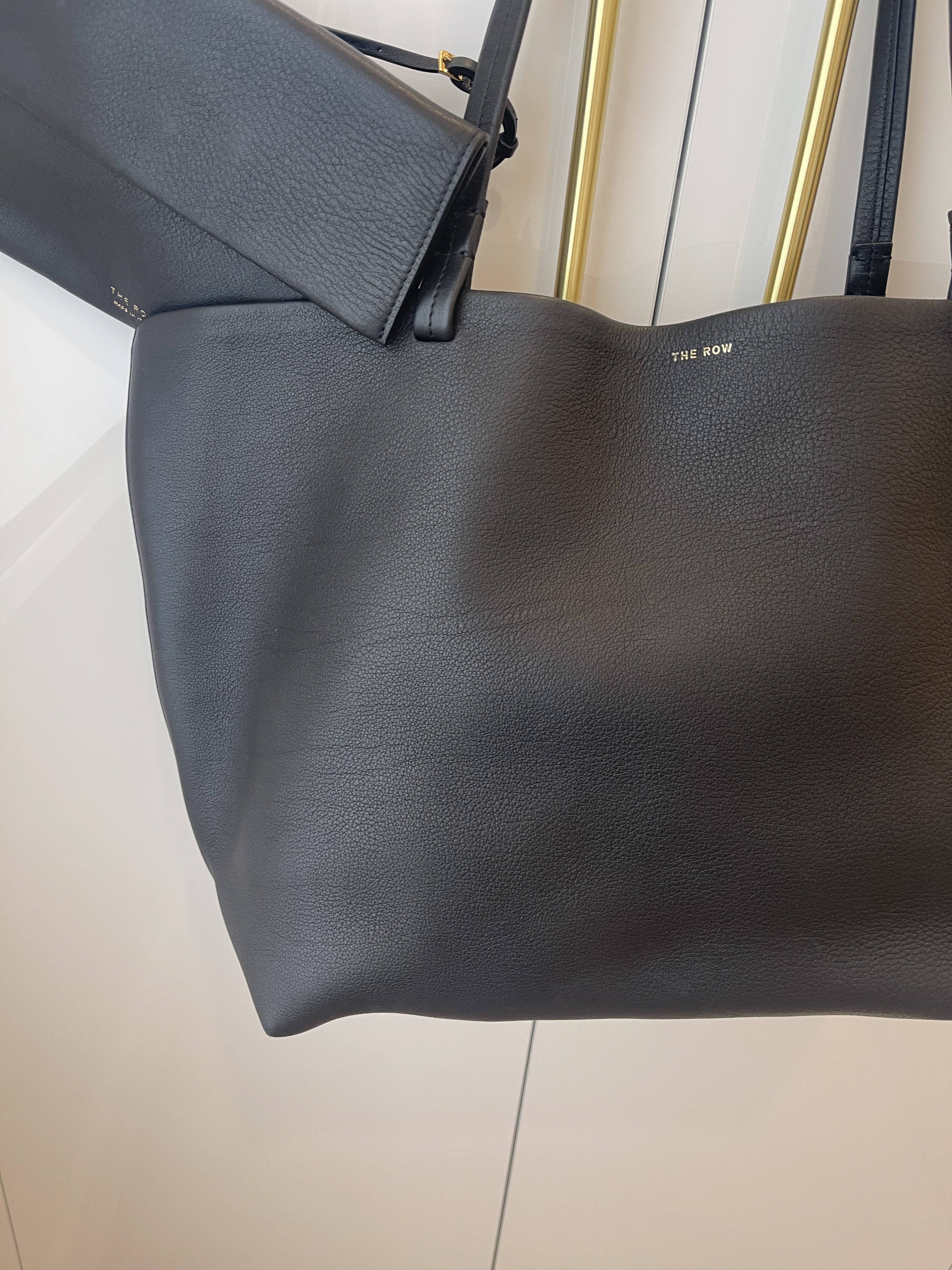 The Row - Park Tote Three Elephant Gray Leather Tote