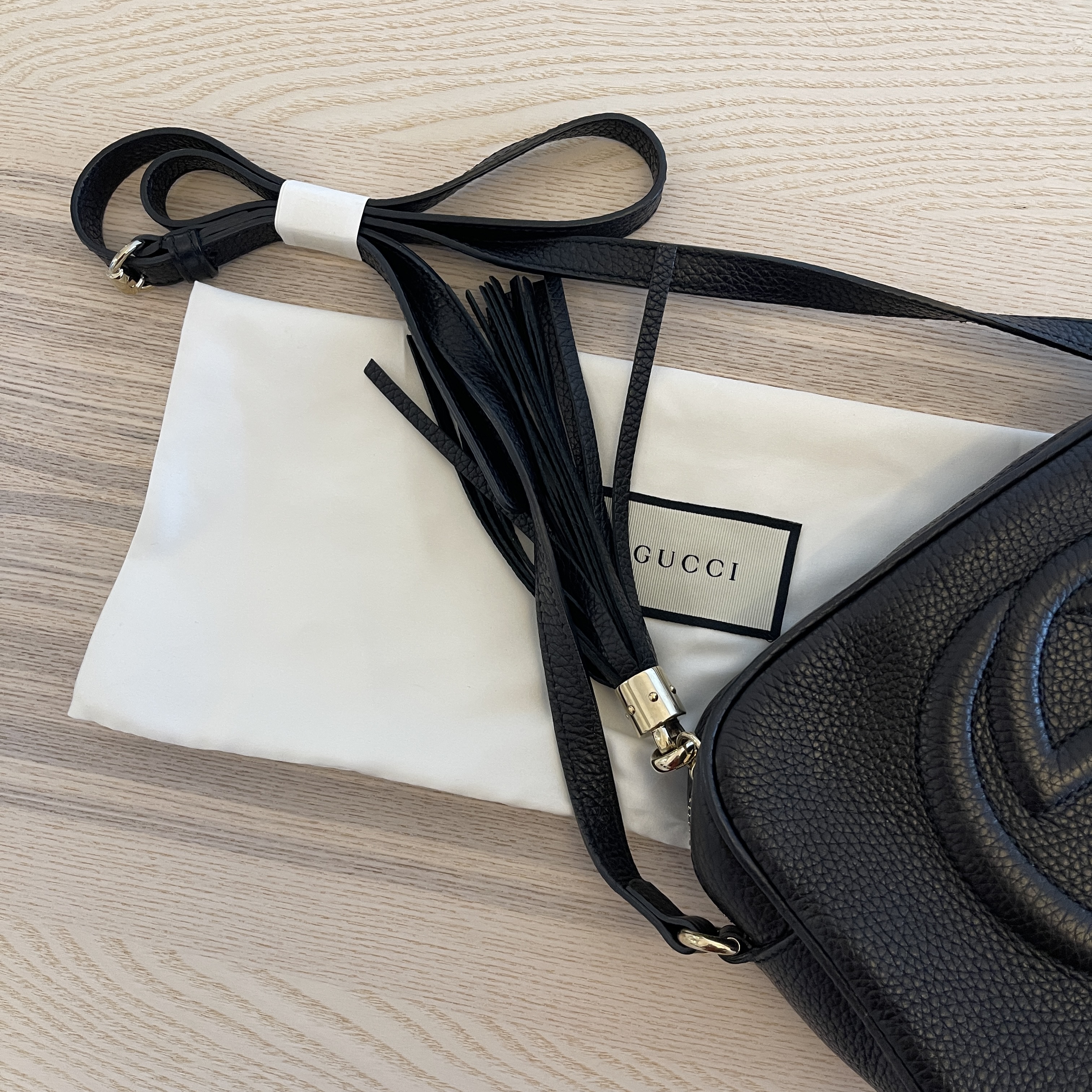 Gucci Calfskin Small Soho Disco Bag Black