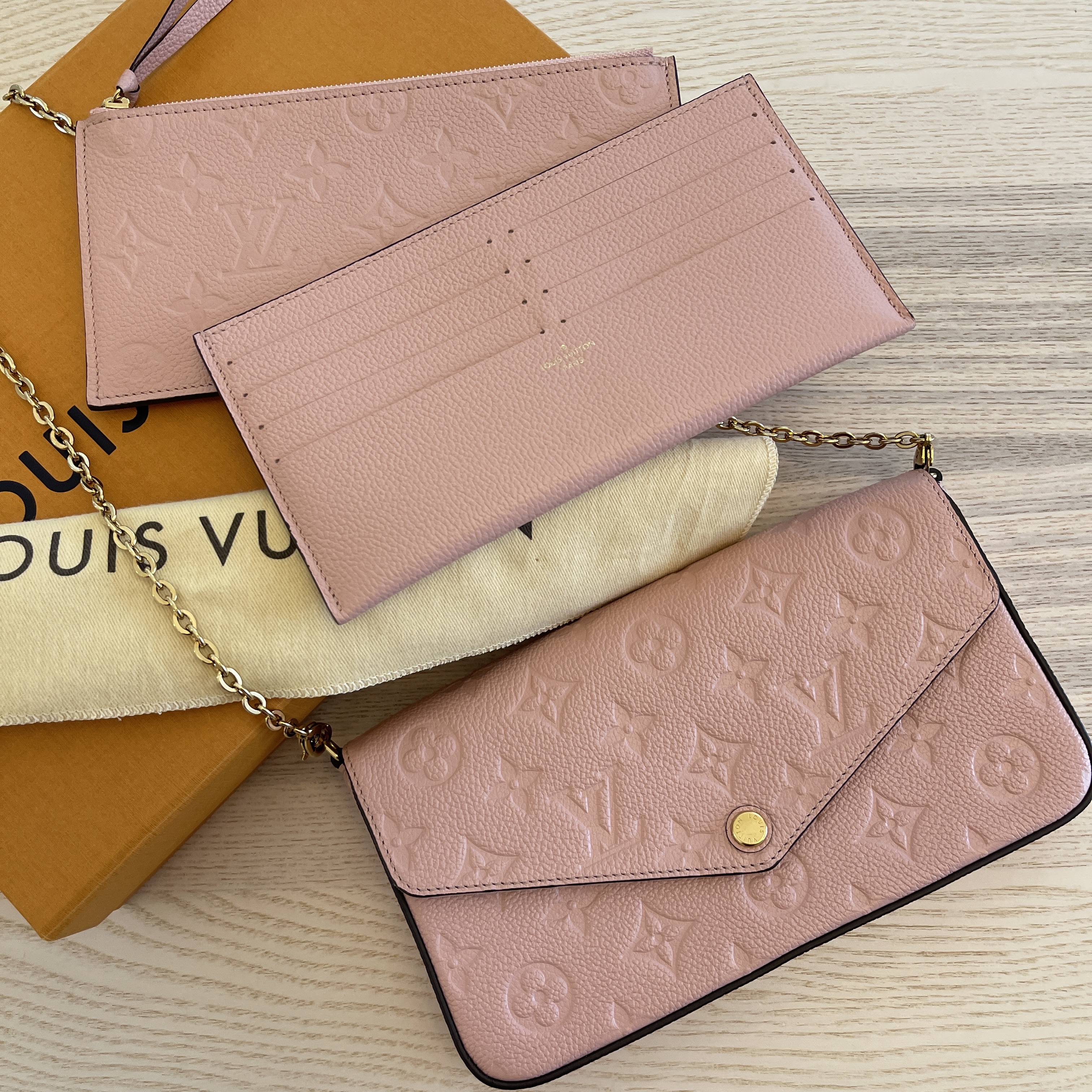 Louis Vuitton, Bags, Authentic Louis Vuitton Felicie Pochette Rose Poudre