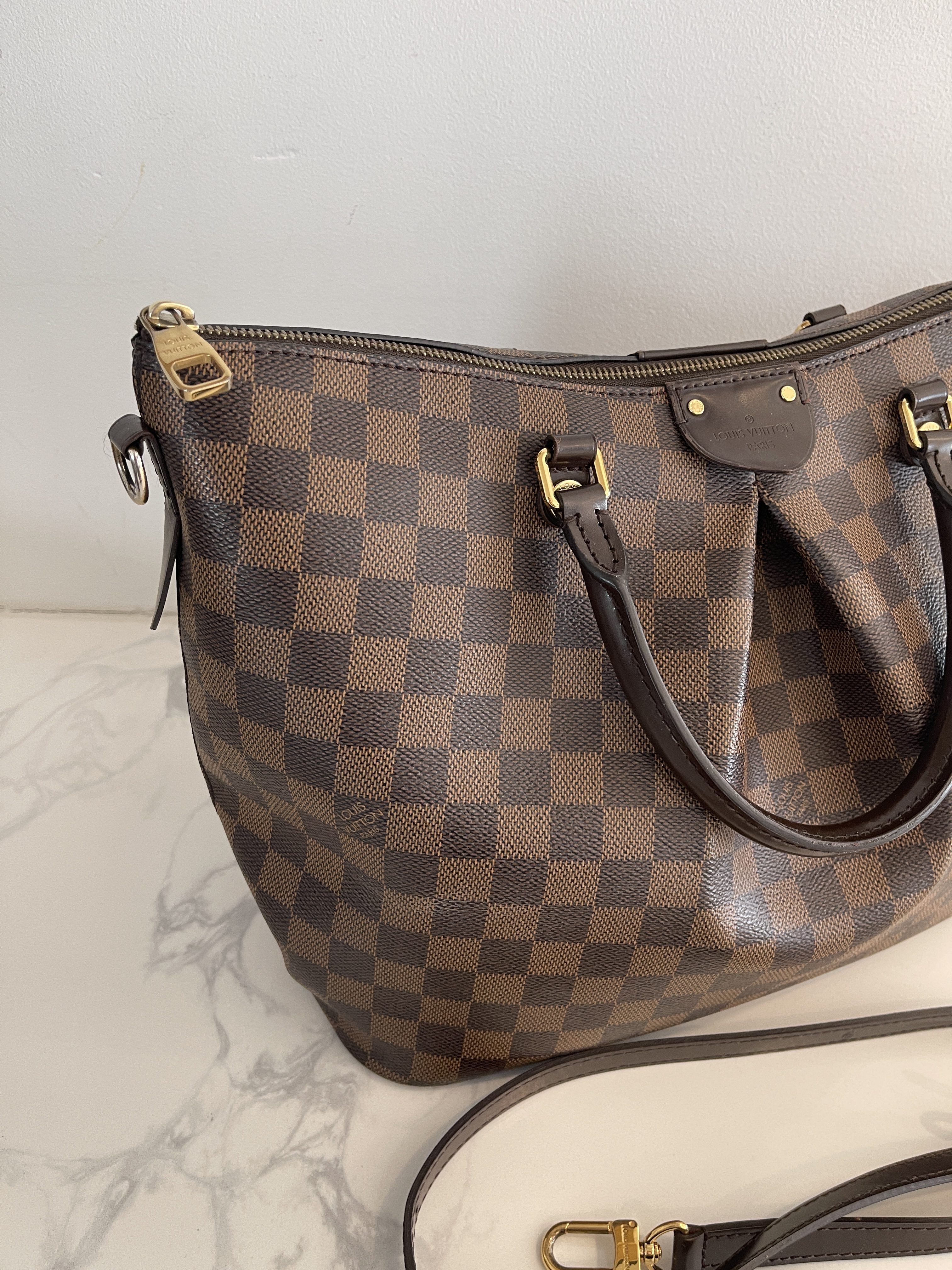 Authenticated Used Louis Vuitton LOUIS VUITTON Sienna GM handbag with  shoulder strap Damier Ebene canvas N41547