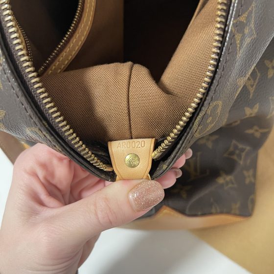 Louis Vuitton Cabas Mezzo Brown Beige Leather Cloth ref.276639 - Joli Closet