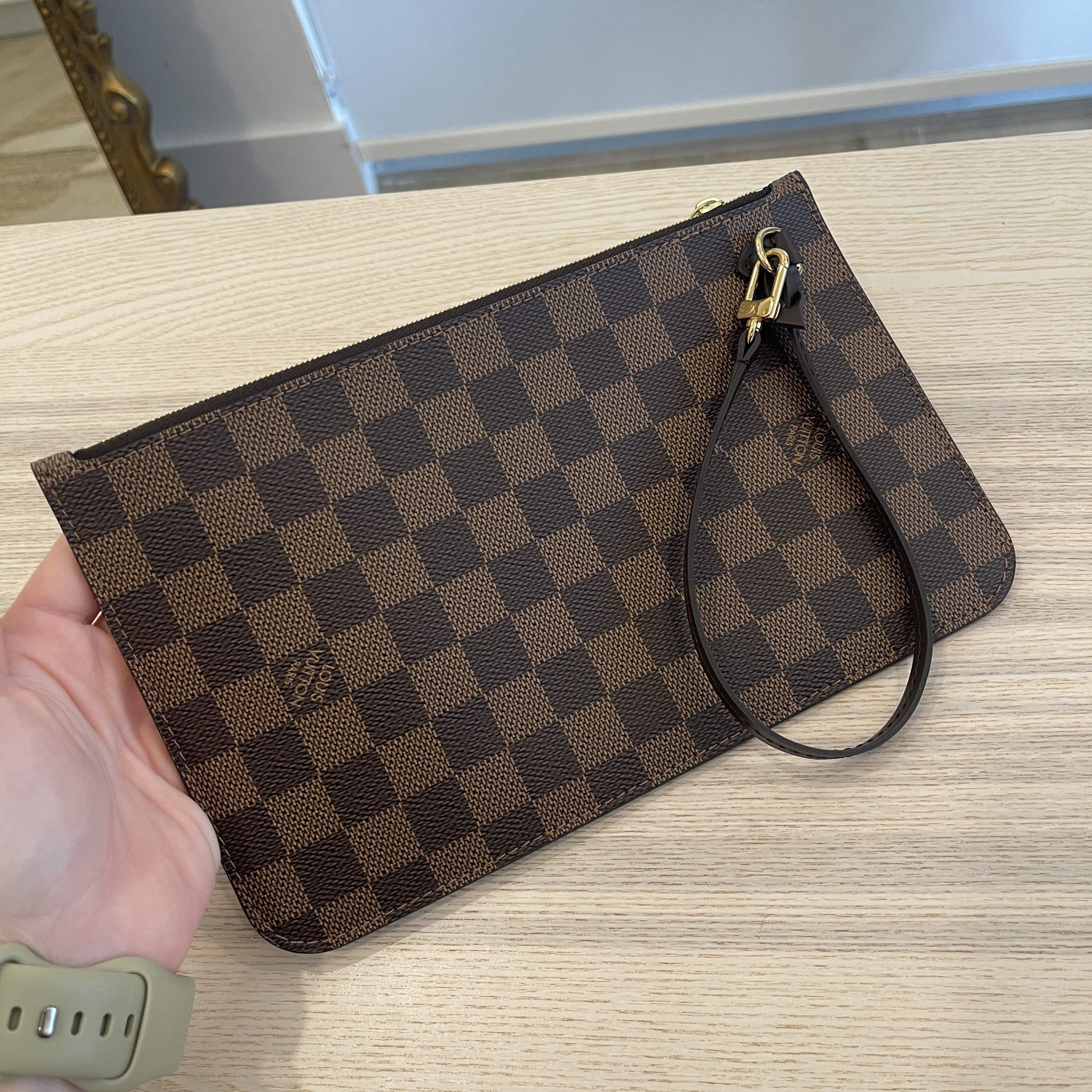 louis vuitton damier ebene neverfull mm gm pochette