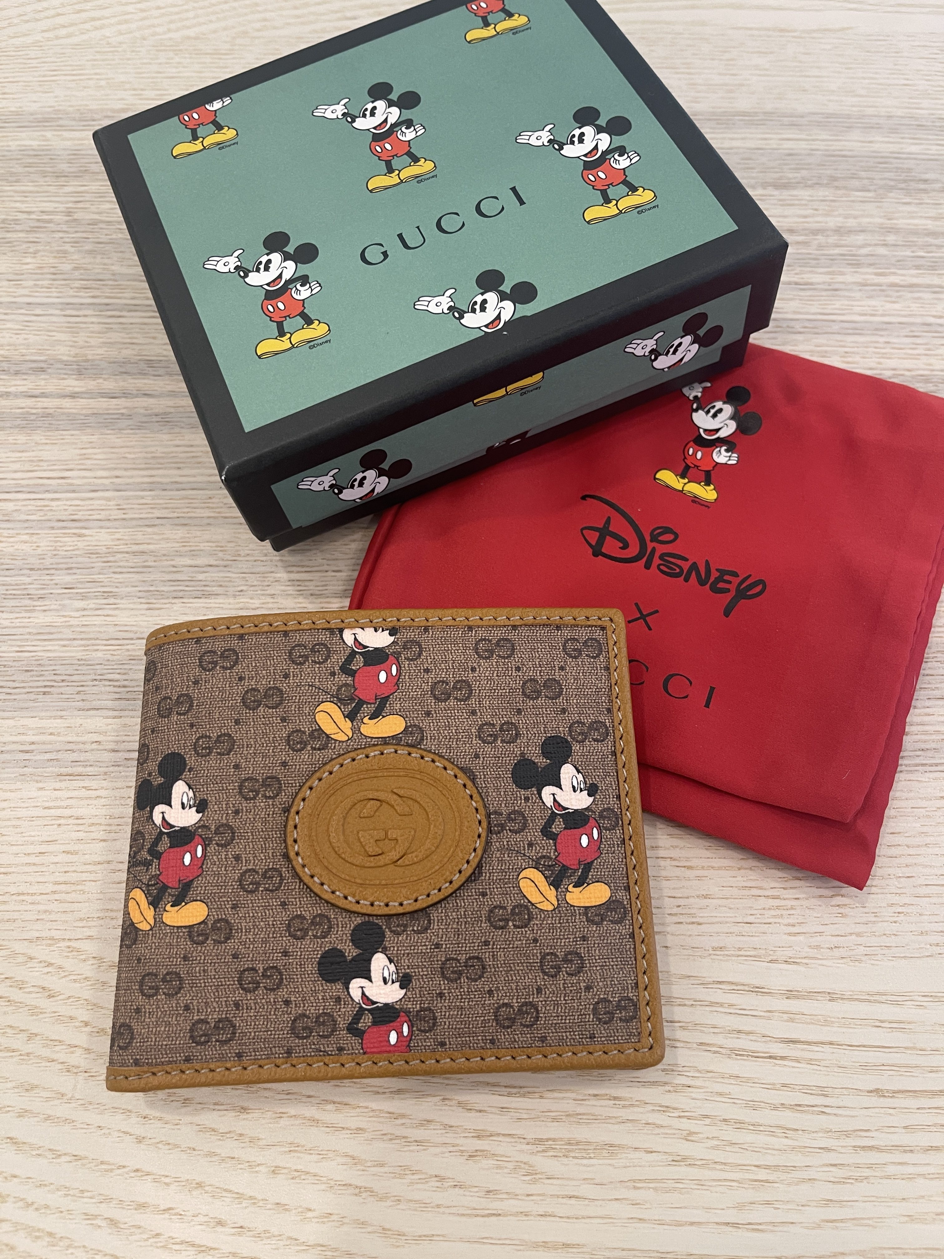 GUCCI Gucci Disney Collaboration Bifold Wallet GG Supreme 602549 with Coin  Purse PVC Men's