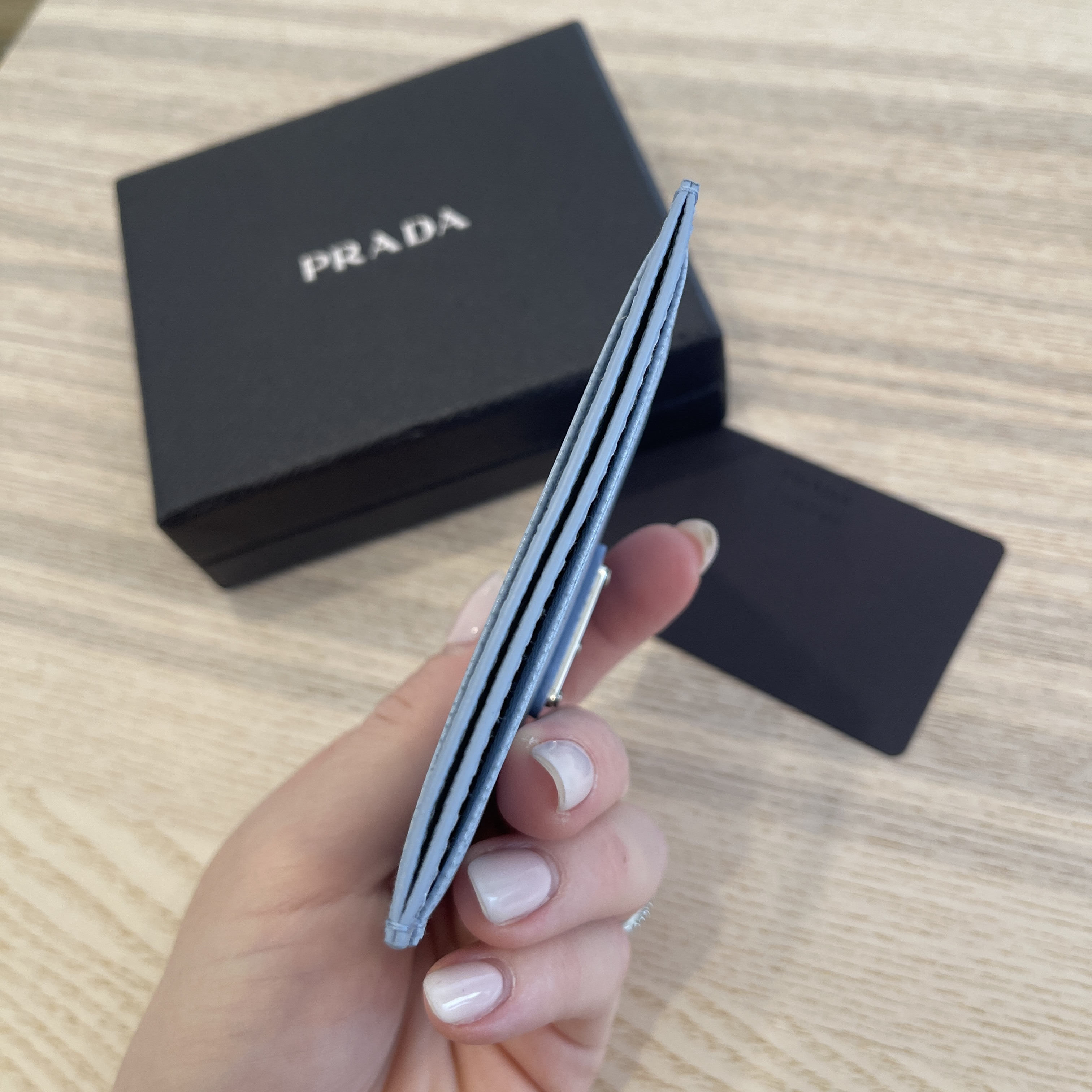 Used prada leather cardholder