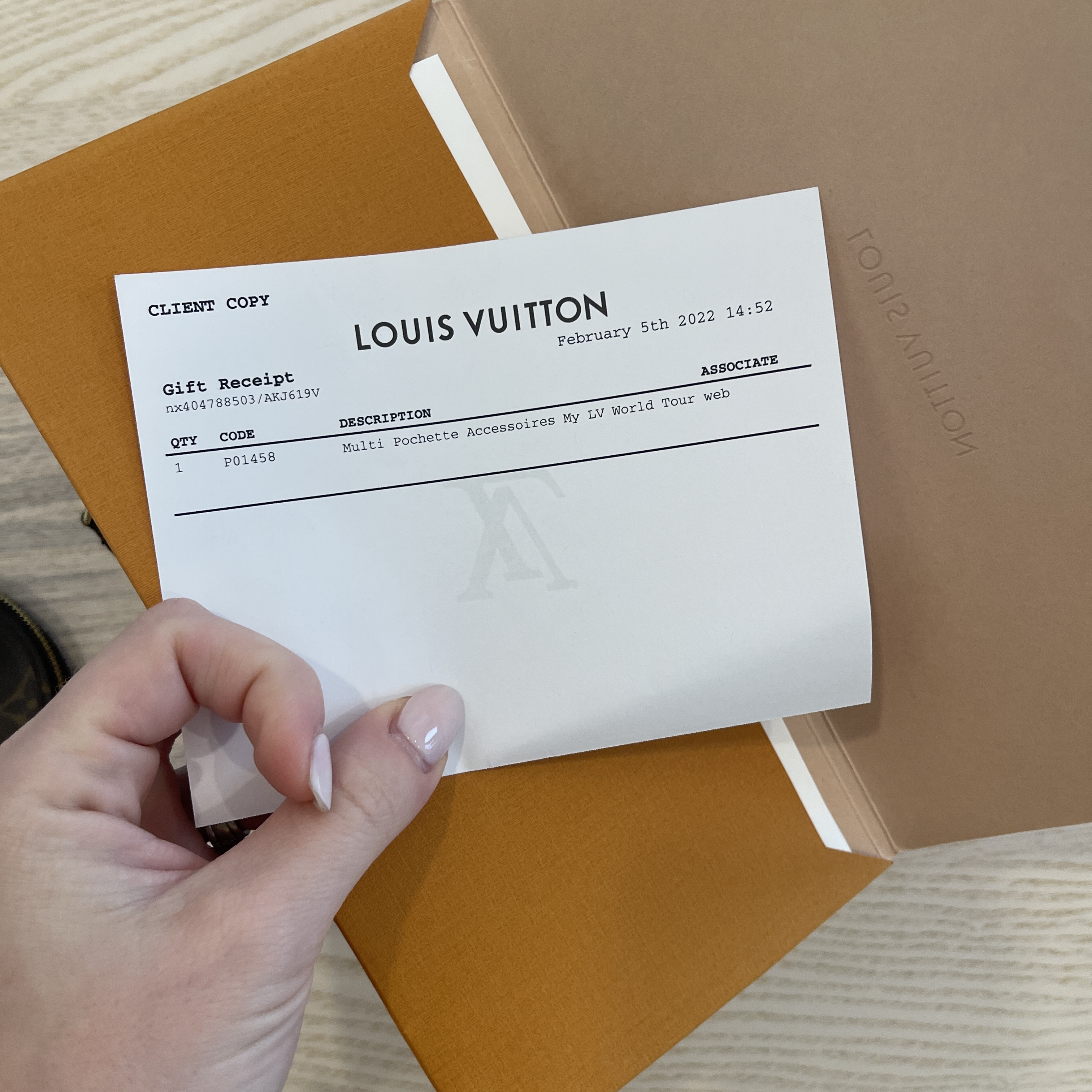 Louis Vuitton Receipt Code