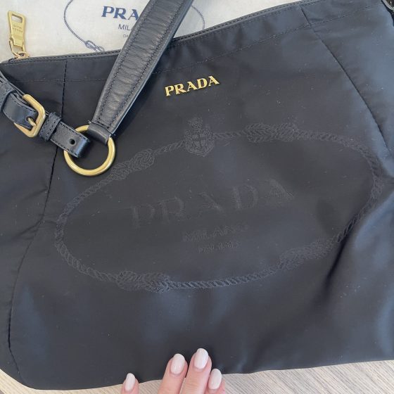Prada Saffiano Leather Mini Handbag Hobo Style Shoulder Bag – EliteLaza