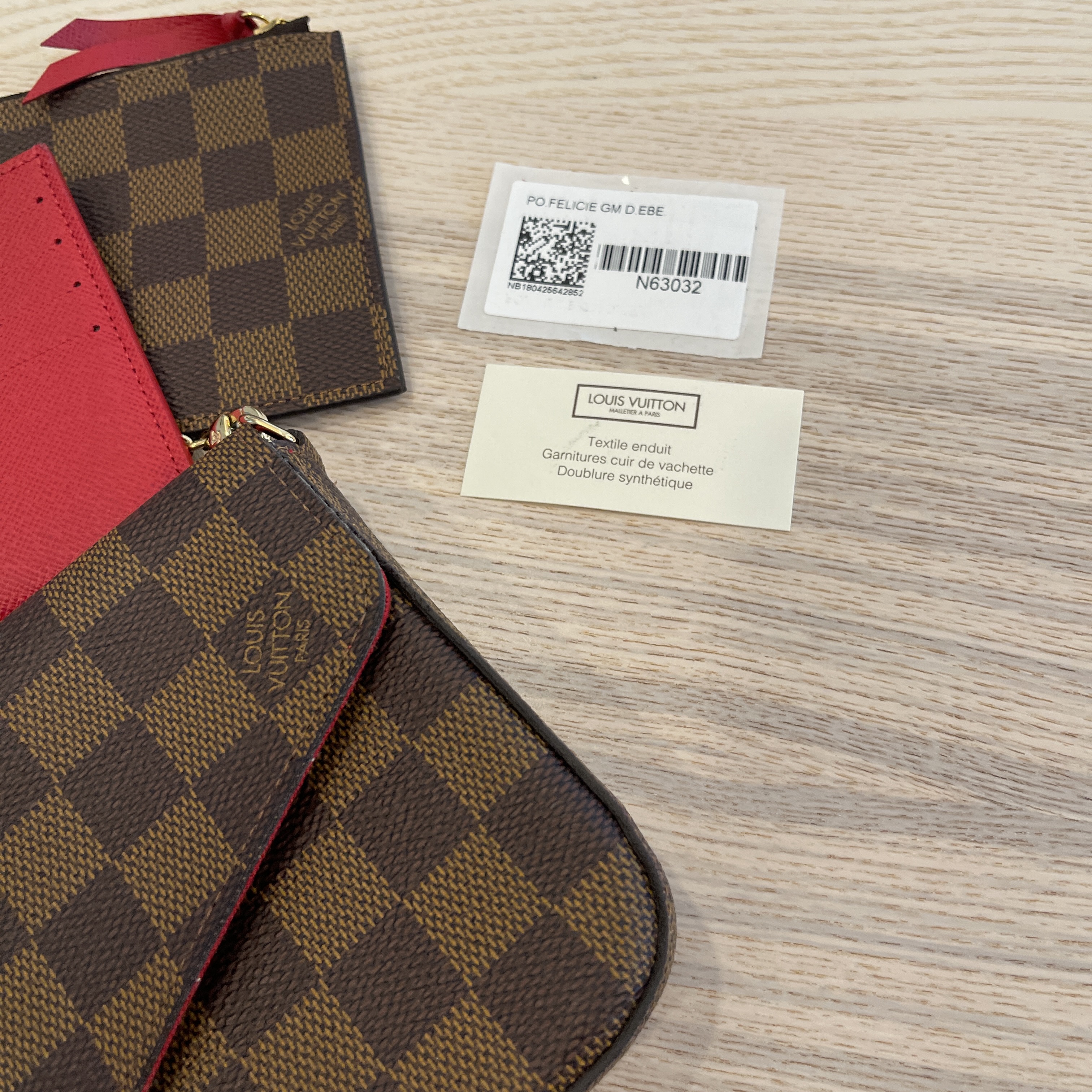 Louis Vuitton Damier Ebene Pochette Felicie Chain Wallet – Coco