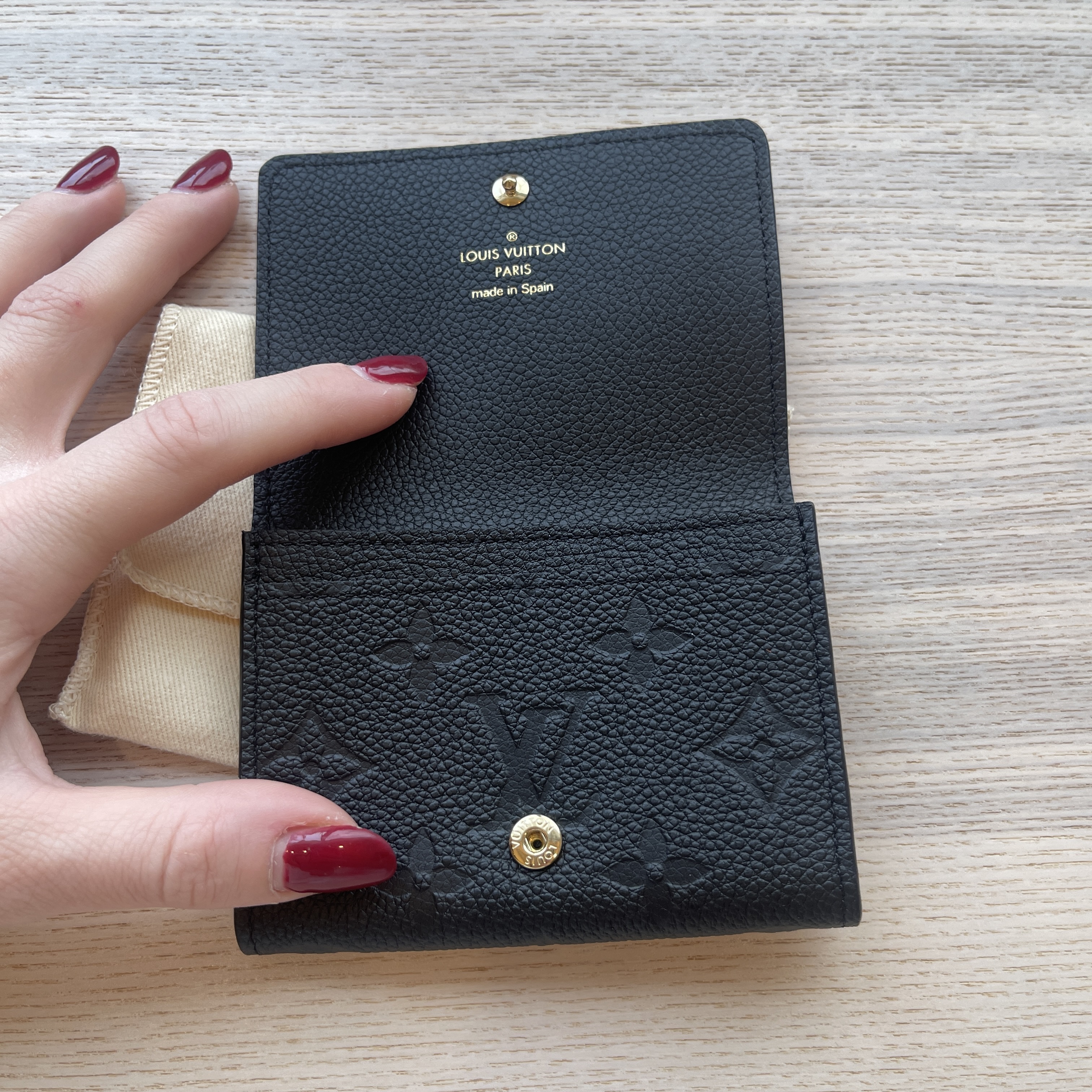 Louis Vuitton Business Card Holder Monogram Empreinte Noir Black