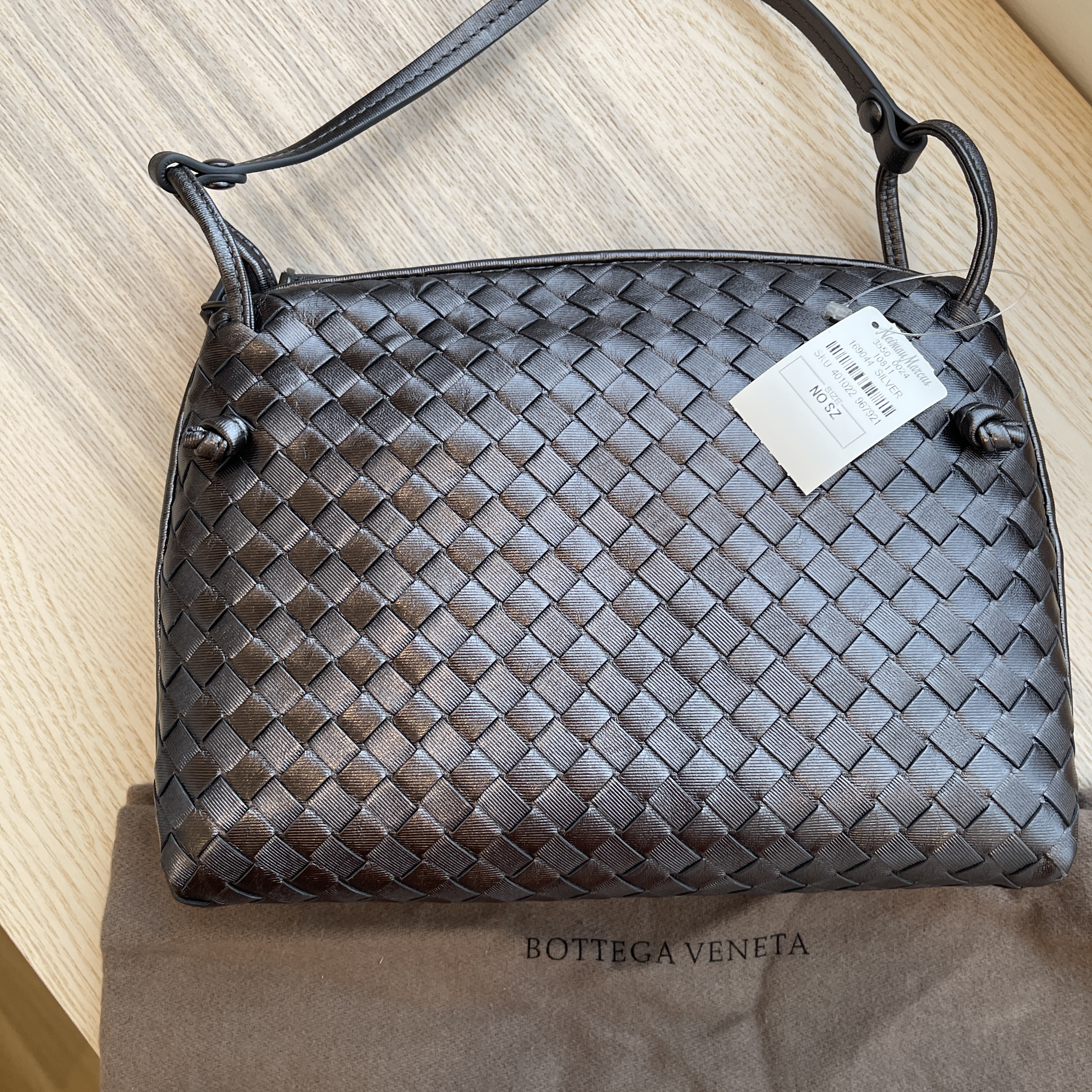 Bottega Veneta Nodini Flap Crossbody Bag Nappa with Intrecciato Detail Sm