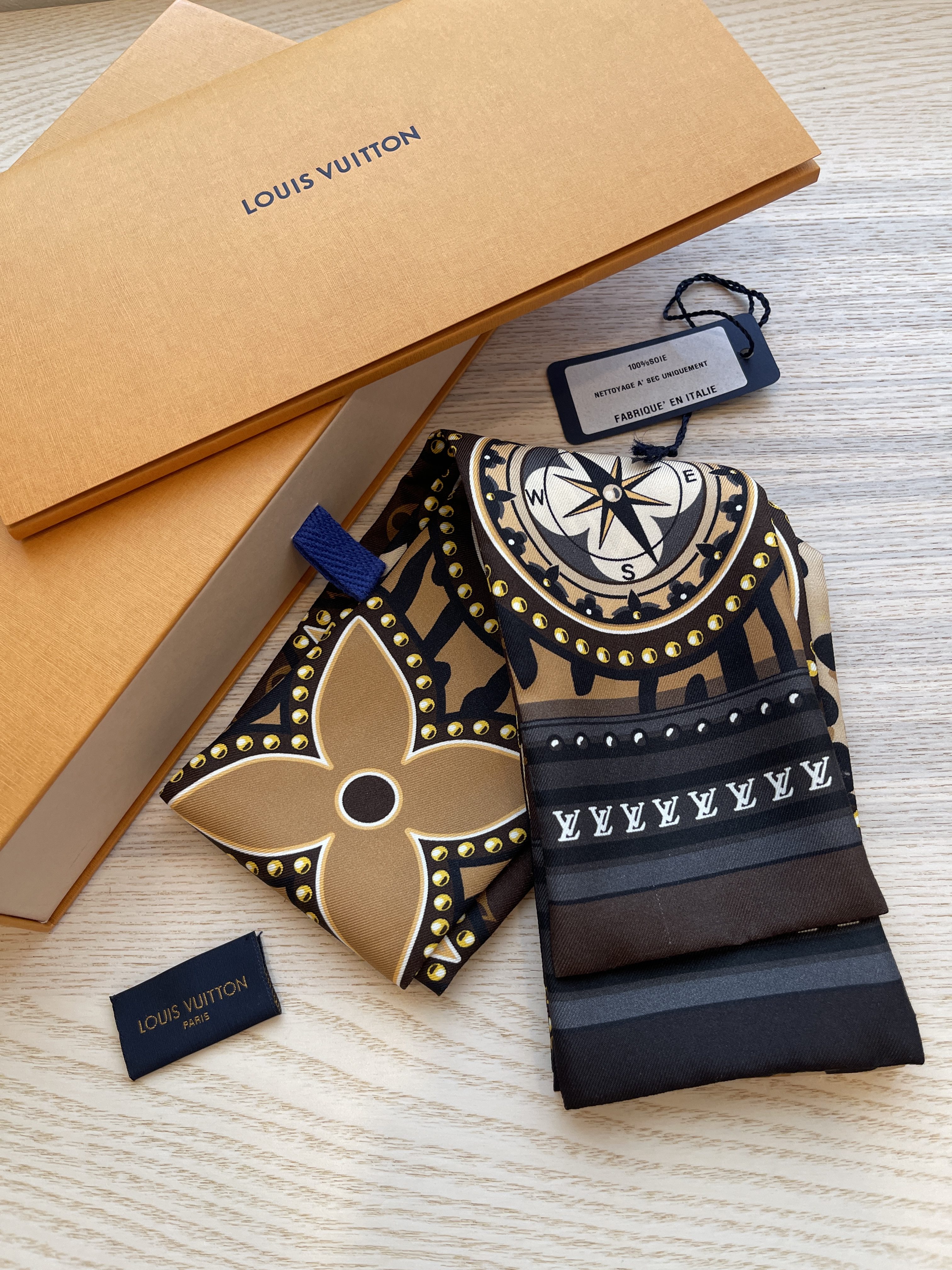 Louis Vuitton Silk Monogram Denim Bandeau Ebene - A World Of Goods For You,  LLC