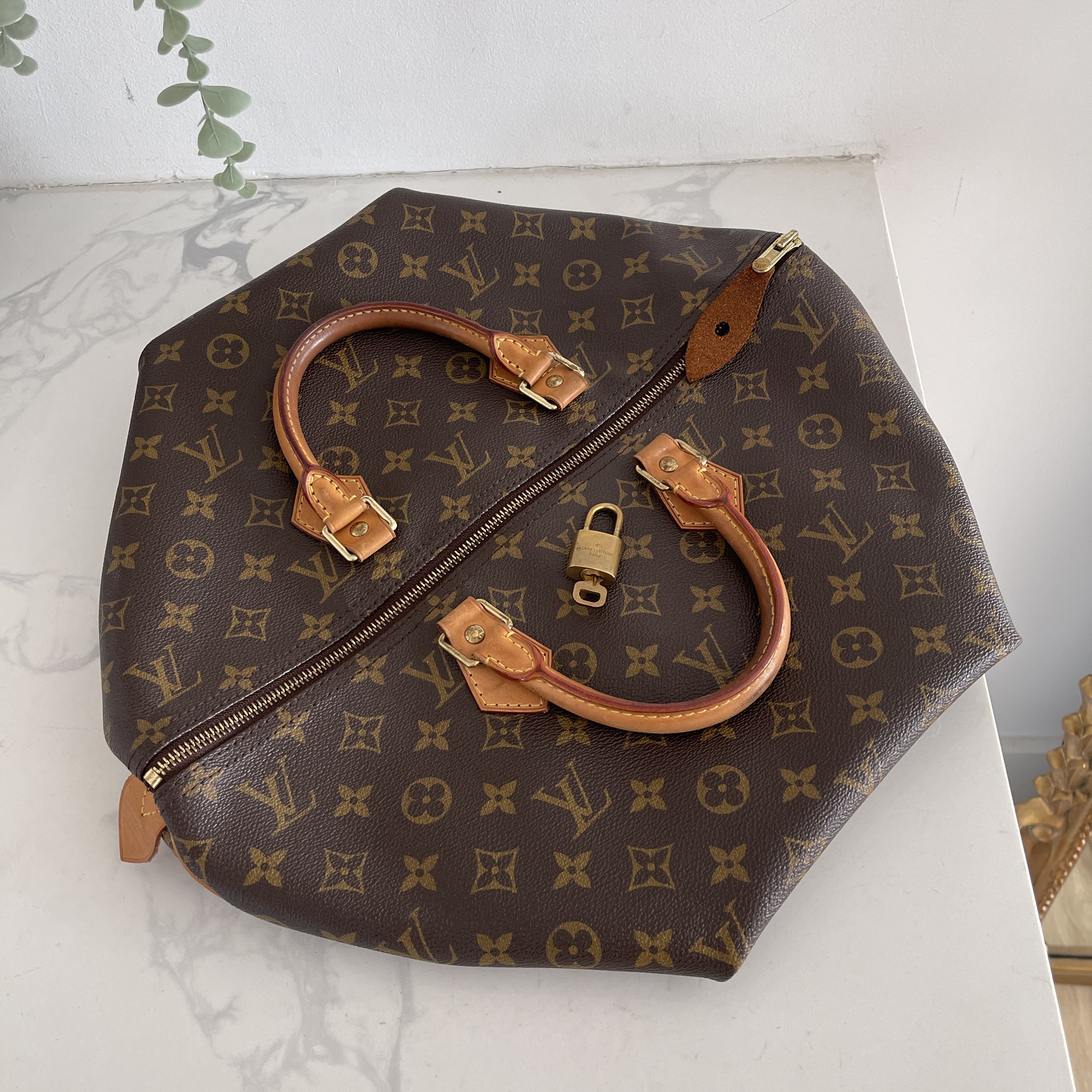 LOUIS VUITTON Monogram My LV Heritage Speedy 40 White Black 486149