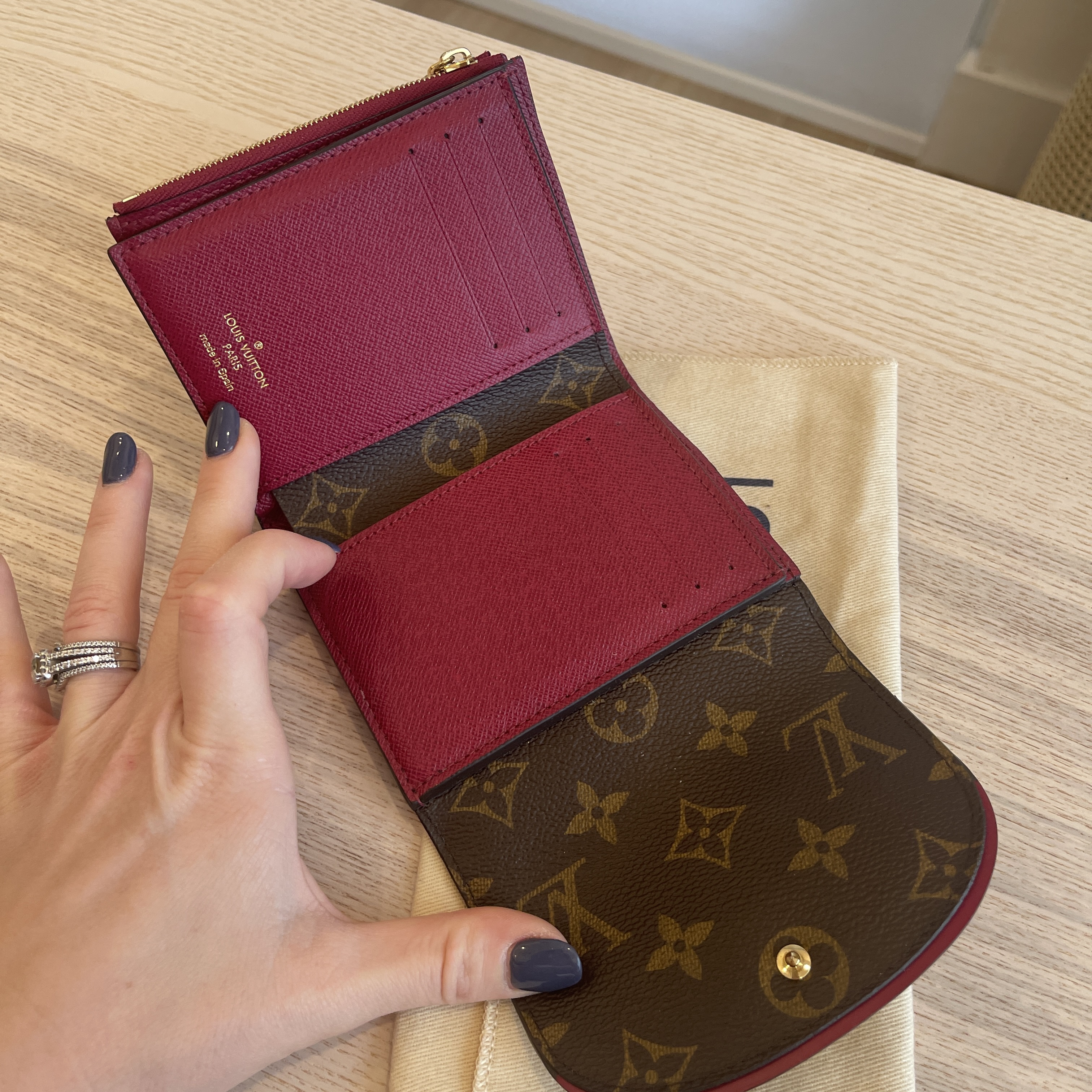 Louis Vuitton Red LV Monogram Leather Compact Wallet