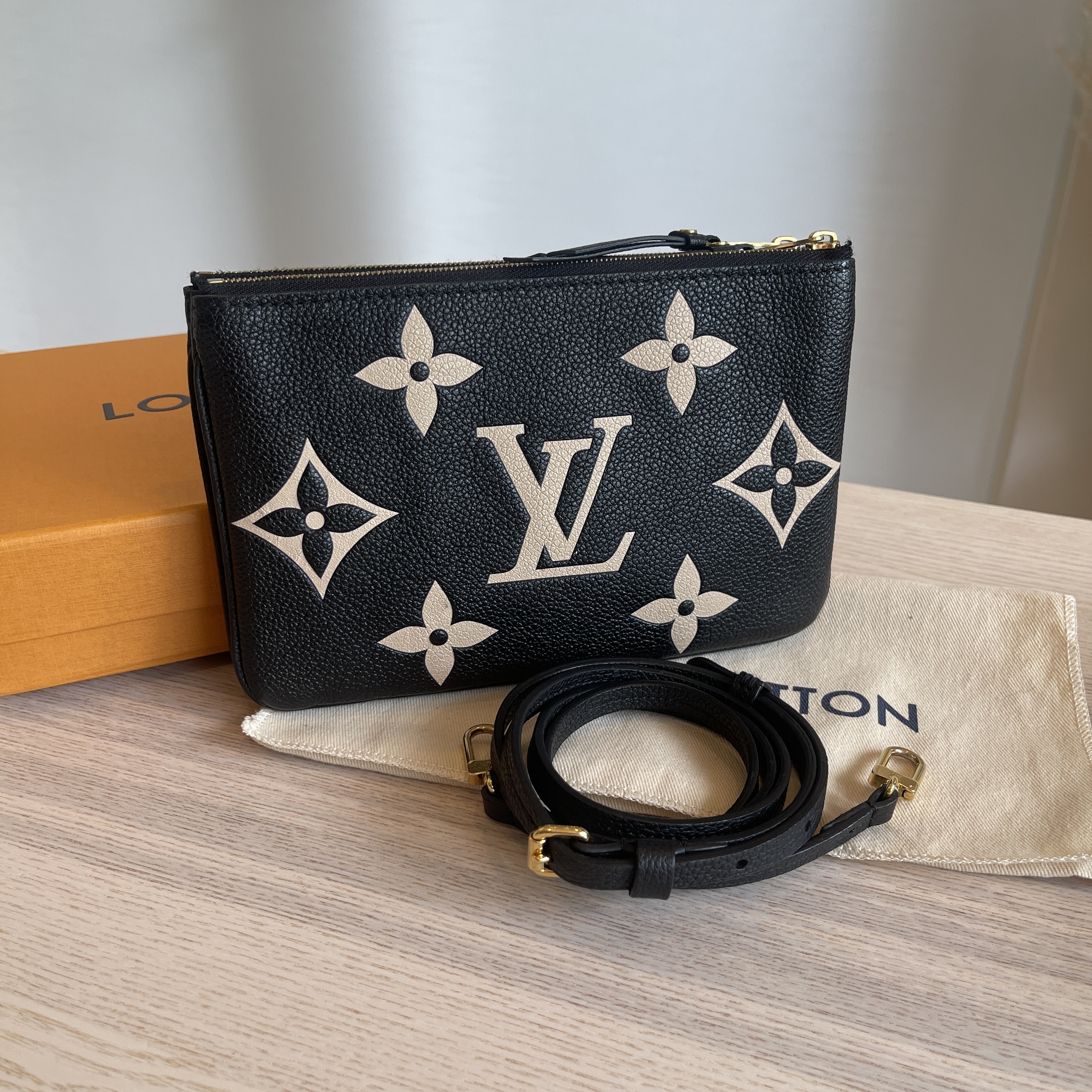 Louis Vuitton Double Zip Pochette Black Empreinte - A World Of Goods For  You, LLC