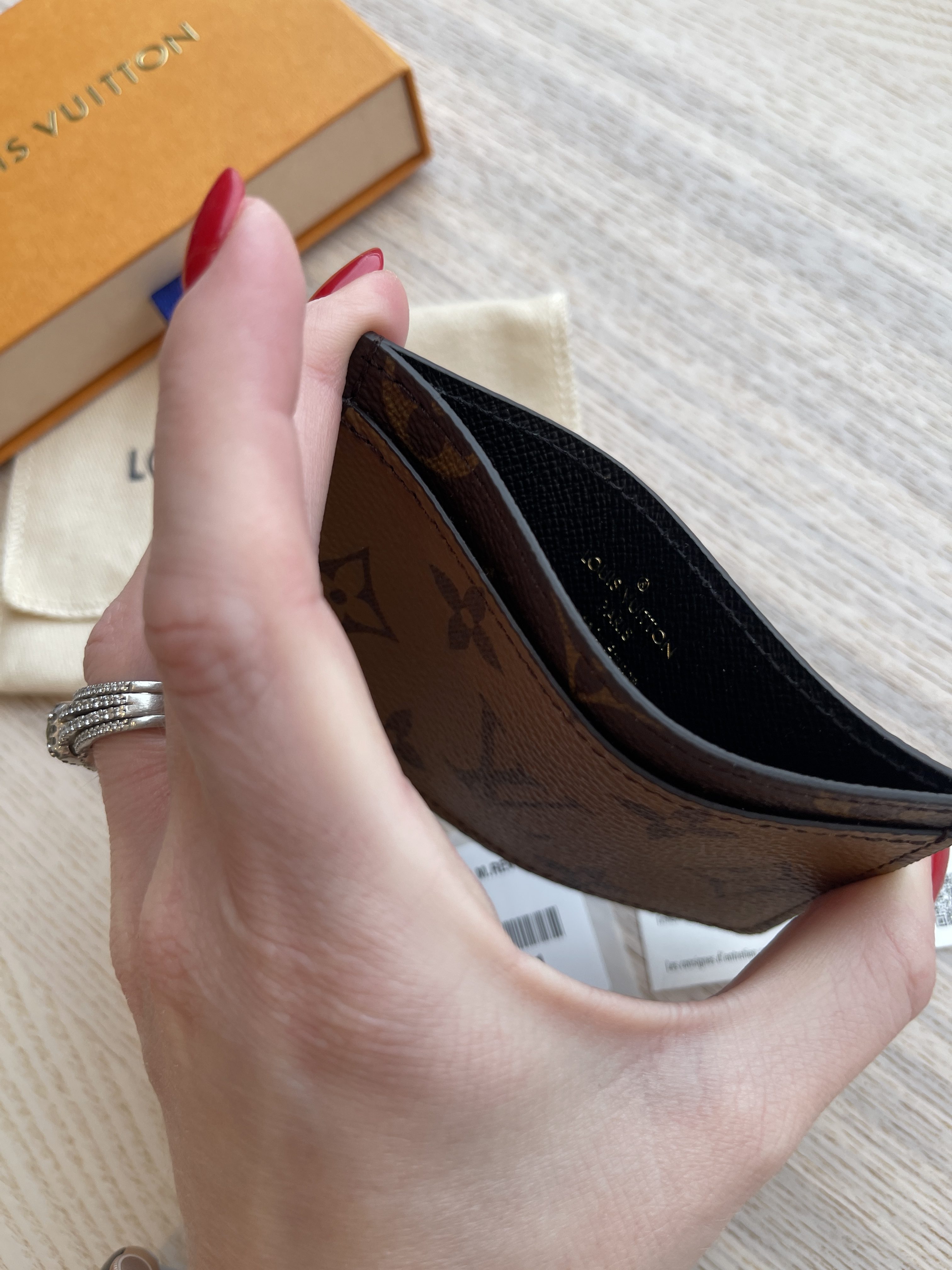 Louis Vuitton LV card holder monogram reverse Brown ref.257773 - Joli Closet