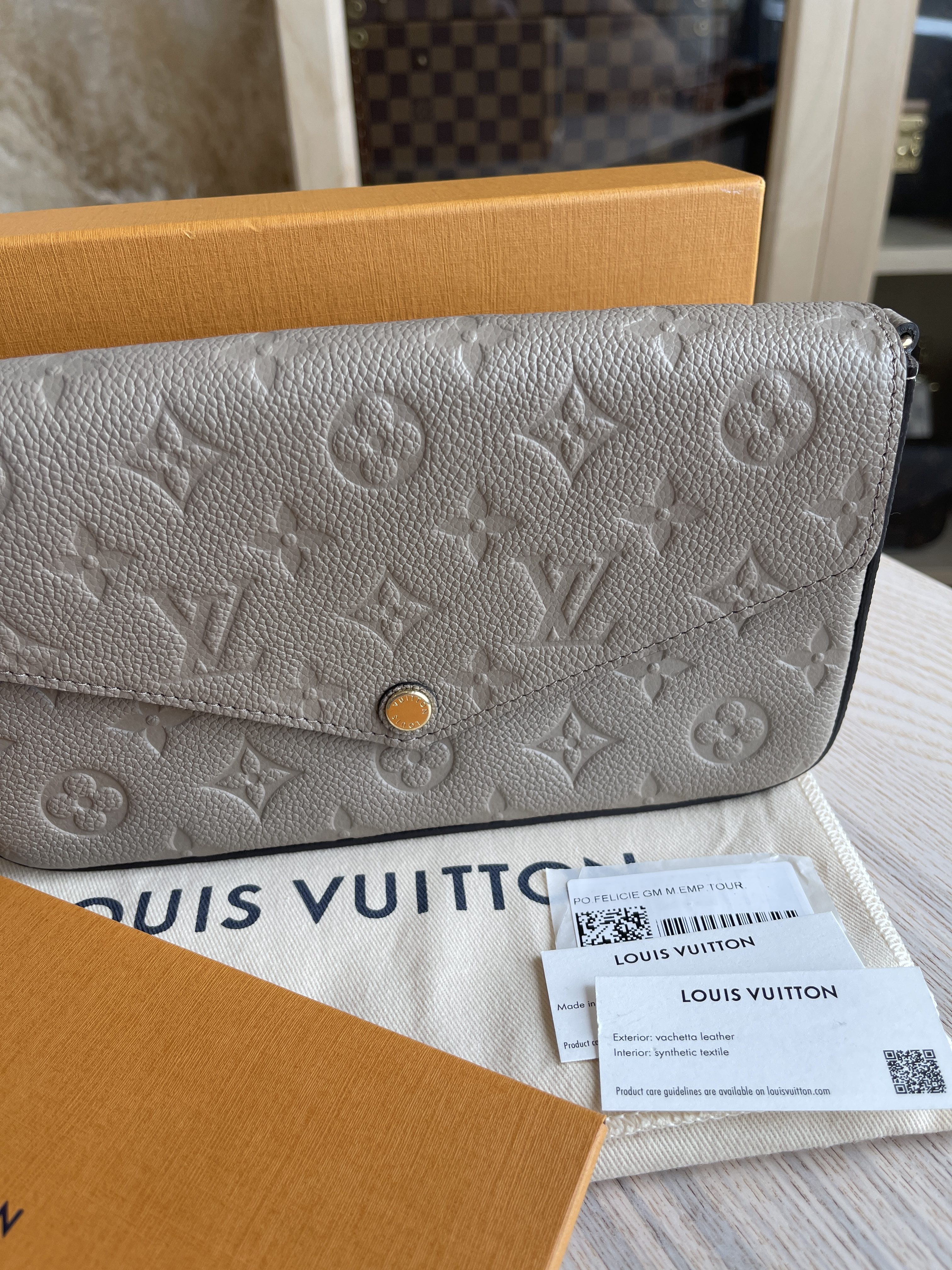 Louis Vuitton, Bags, Louis Vuitton Felicie Pochette In Turtledove