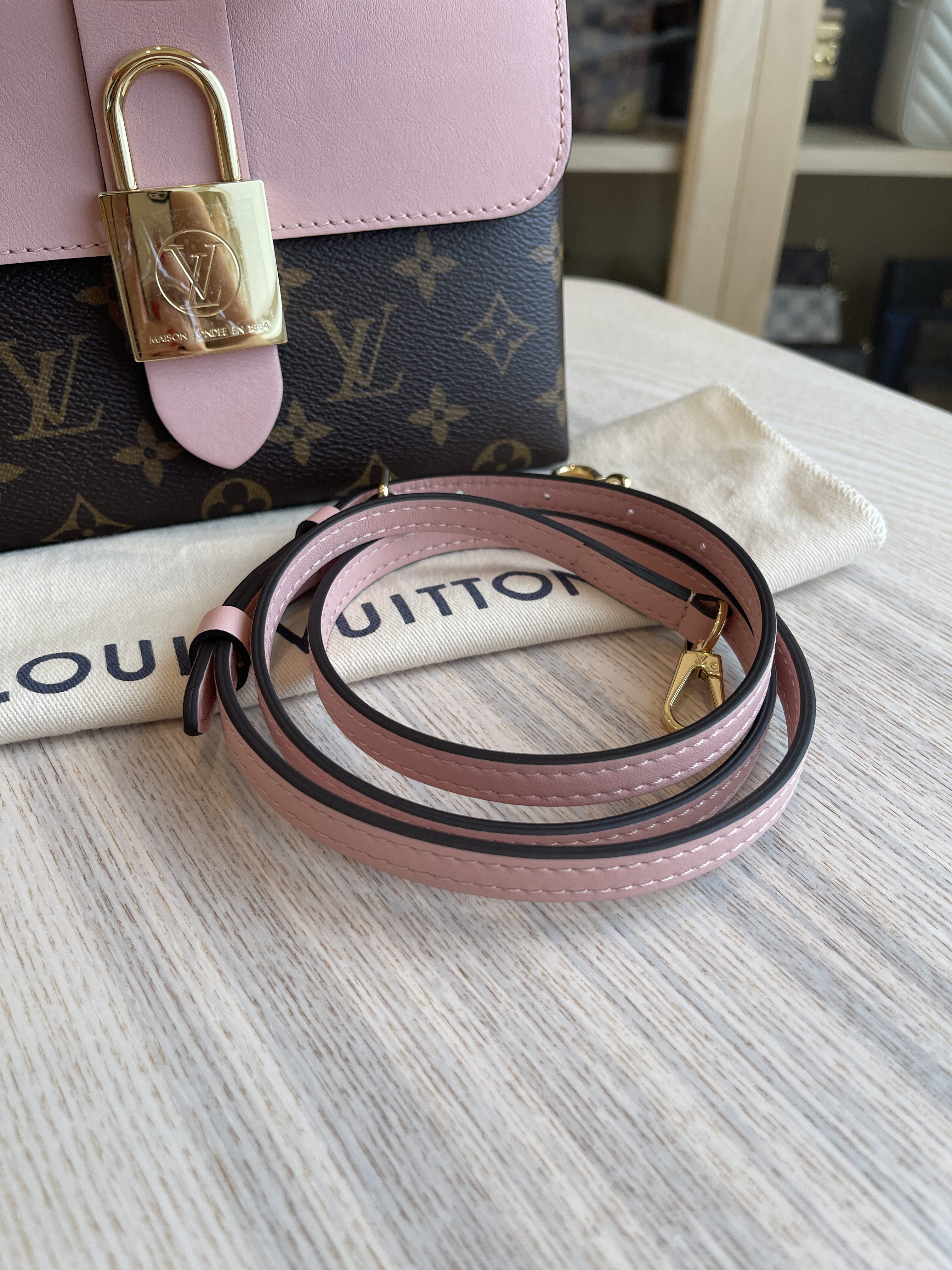 Louis Vuitton, Bags, Louis Vuittonauth Monogram Rocky Bb M4480  Handbagshoulder Bag Rose Poudre