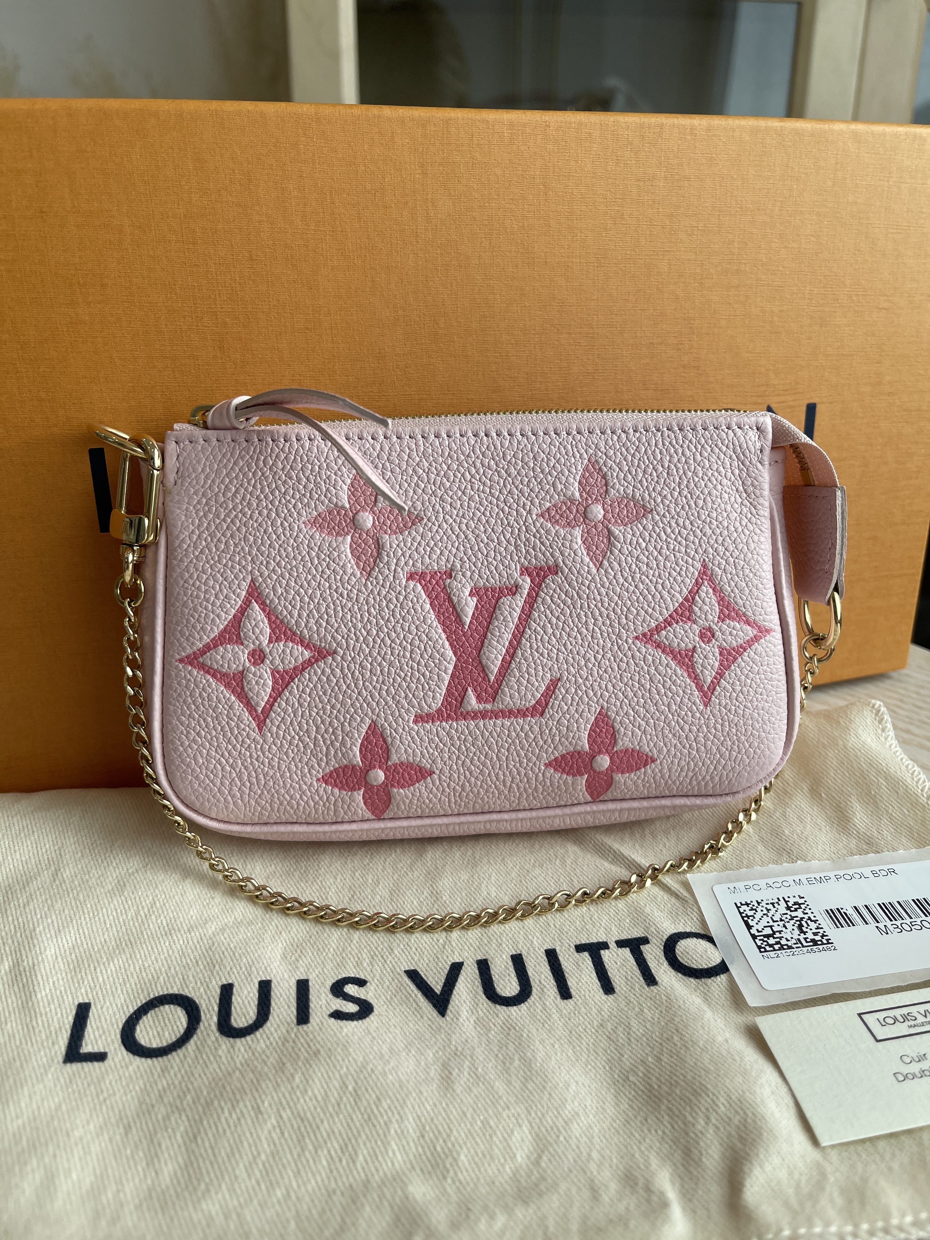 Louis Vuitton Pink Monogram Giant Empreinte Broderies Mini Pochette Ac –  Vault 55