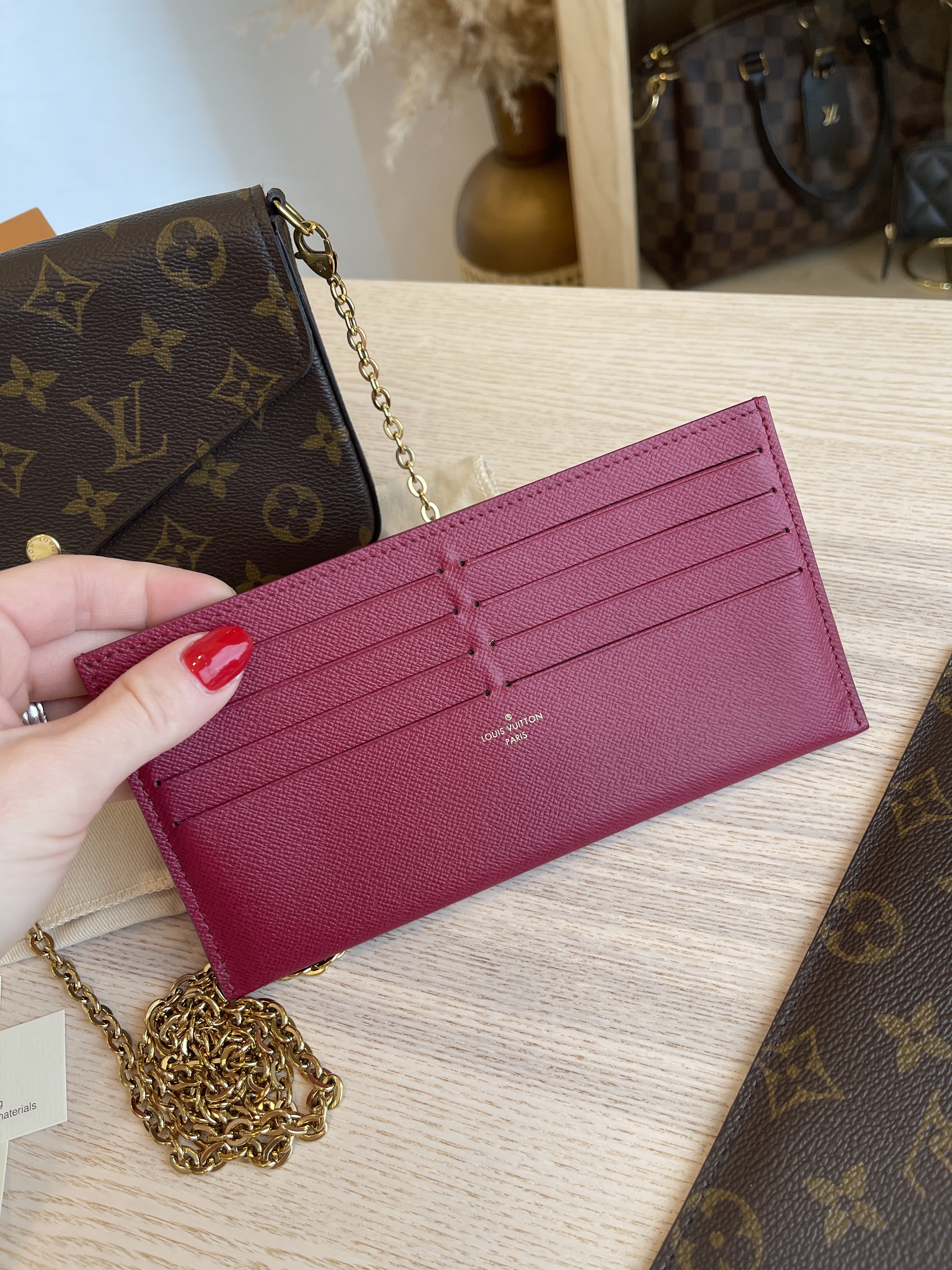 Louis Vuitton, Bags, Louis Vuitton Felicie Pochette Card Holder Insert  Fuchsia