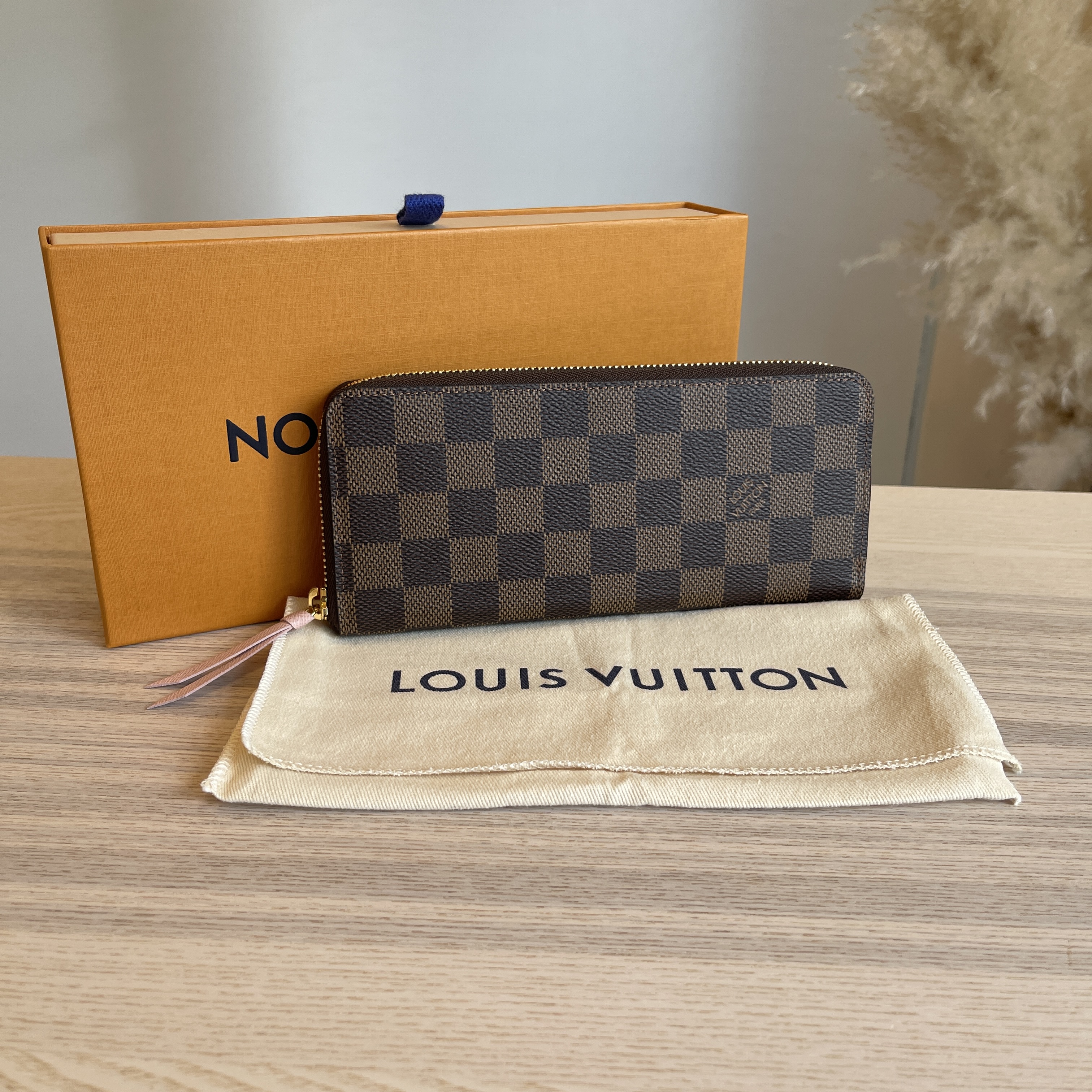 Louis Vuitton Damier Azur Clemence Wallet Rose Ballerine