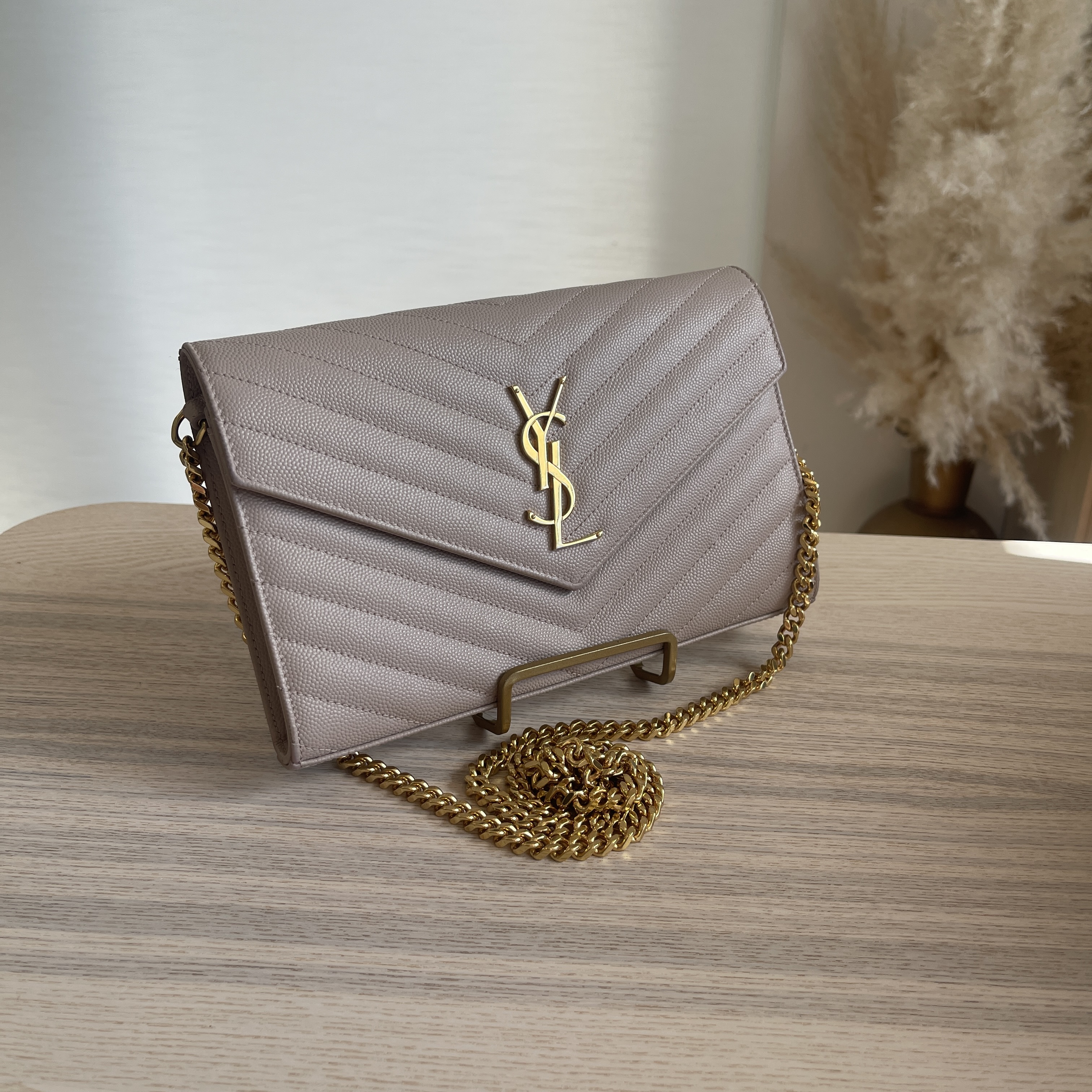 YSL Bronze Monogram Envelope Wallet On Chain – The Closet