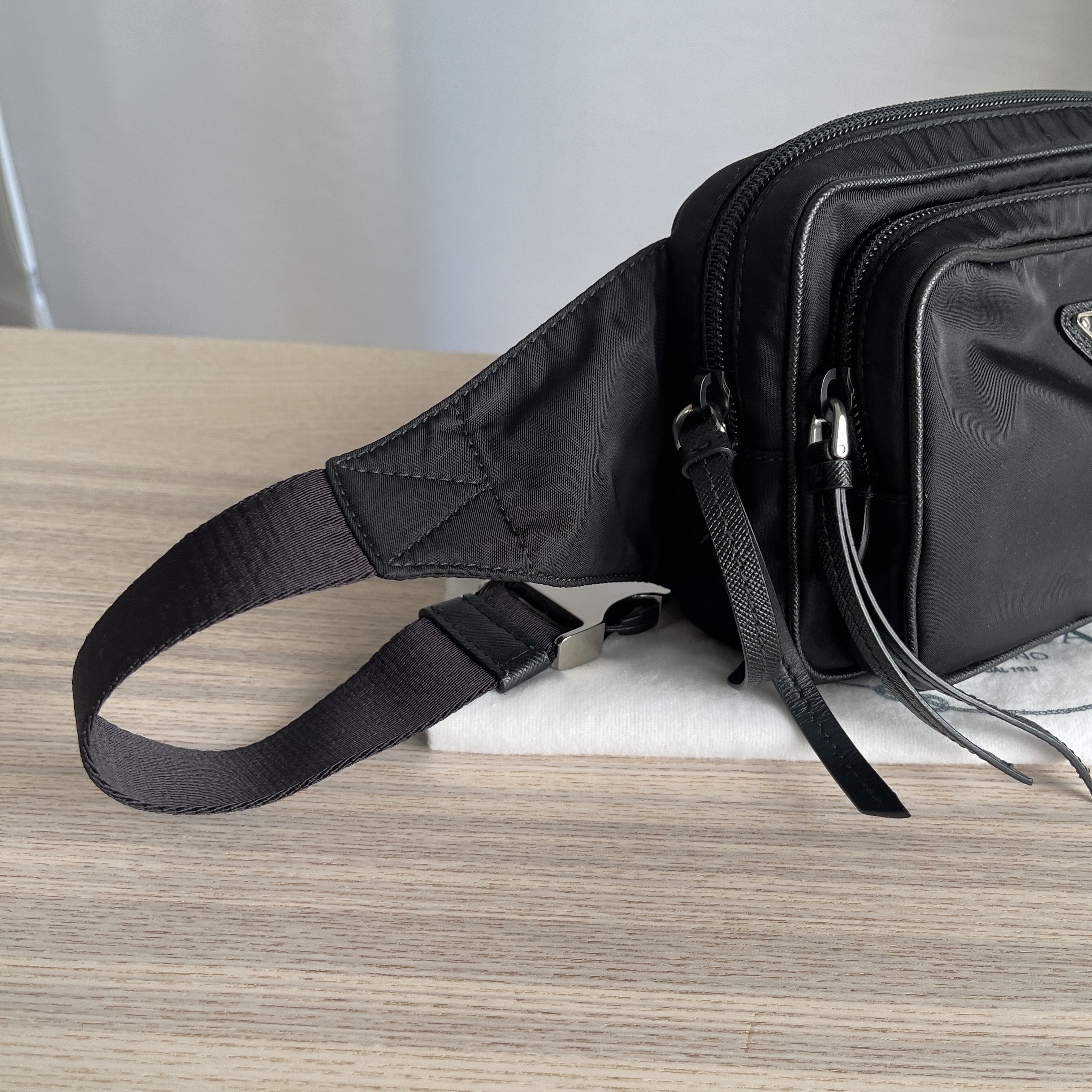 Prada Saffiano-Trimmed Re-Nylon Belt Bag - Black Waist Bags, Handbags -  PRA875108