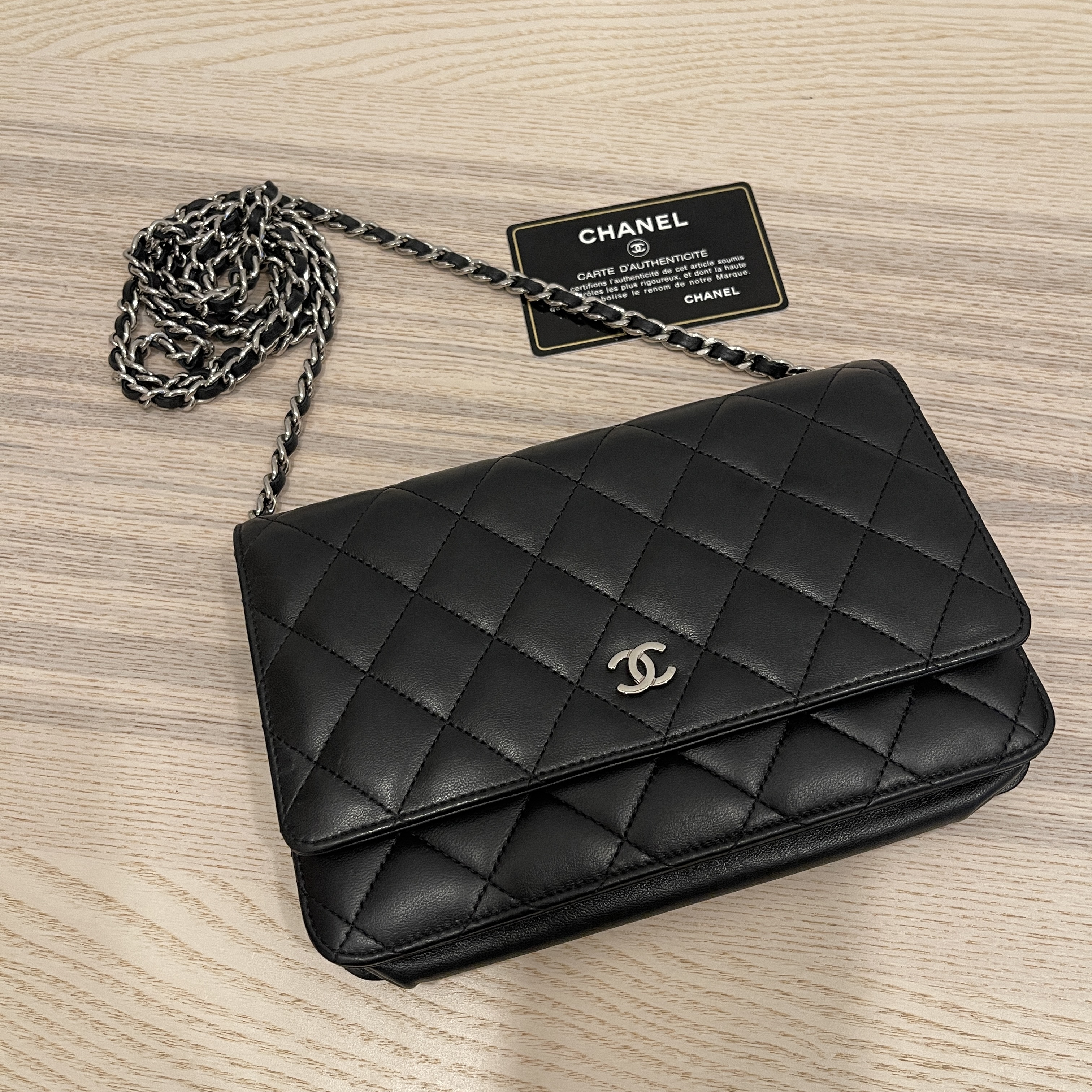 100% Authentic Designers Branded Luxury Bag WOC, Large So Black