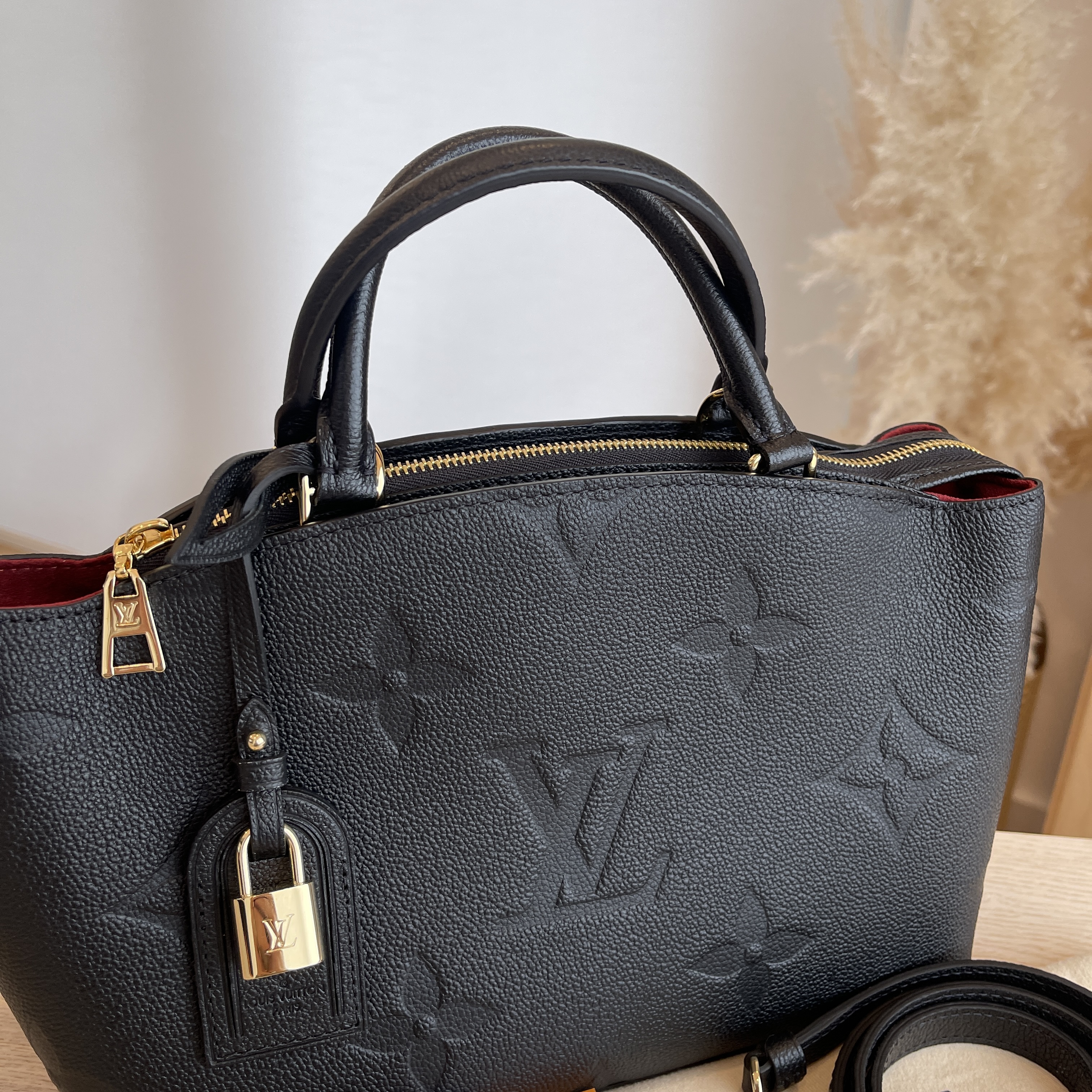Louis Vuitton Petit Palais Empreinte Leather Black/Beige in Coated Canvas/ Leather with Gold-tone - US