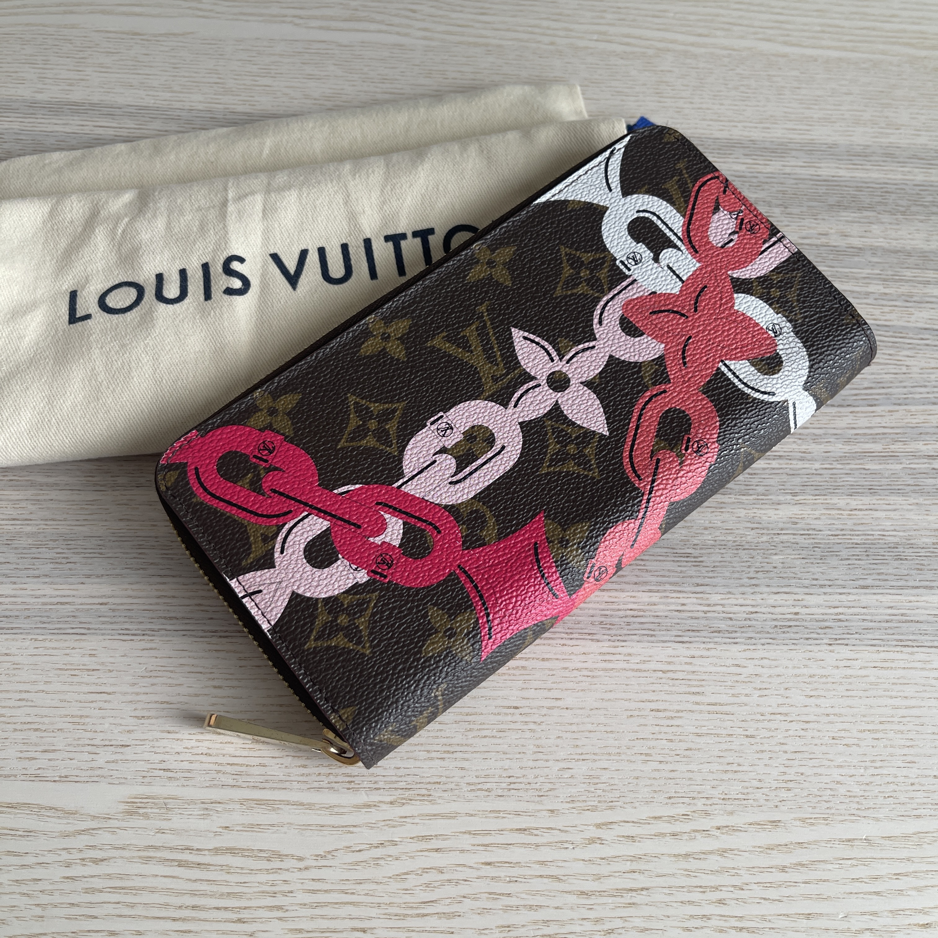 LV LV Unisex Since 1854 Zippy Wallet Monogram Flowers Canvas Cowhide-Leather  in 2023