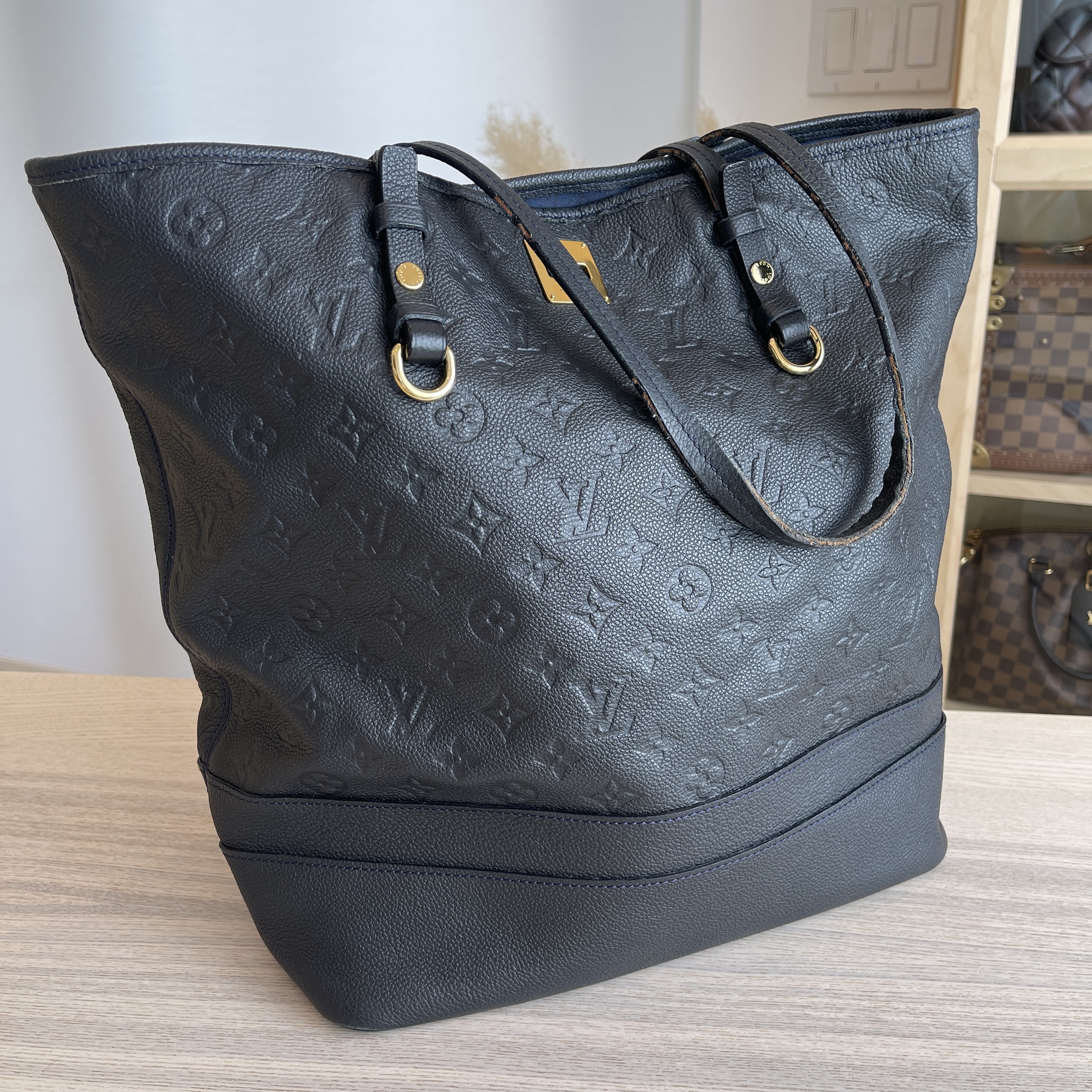 Louis Vuitton Black Infini Empreinte Leather Monogram Citadine
