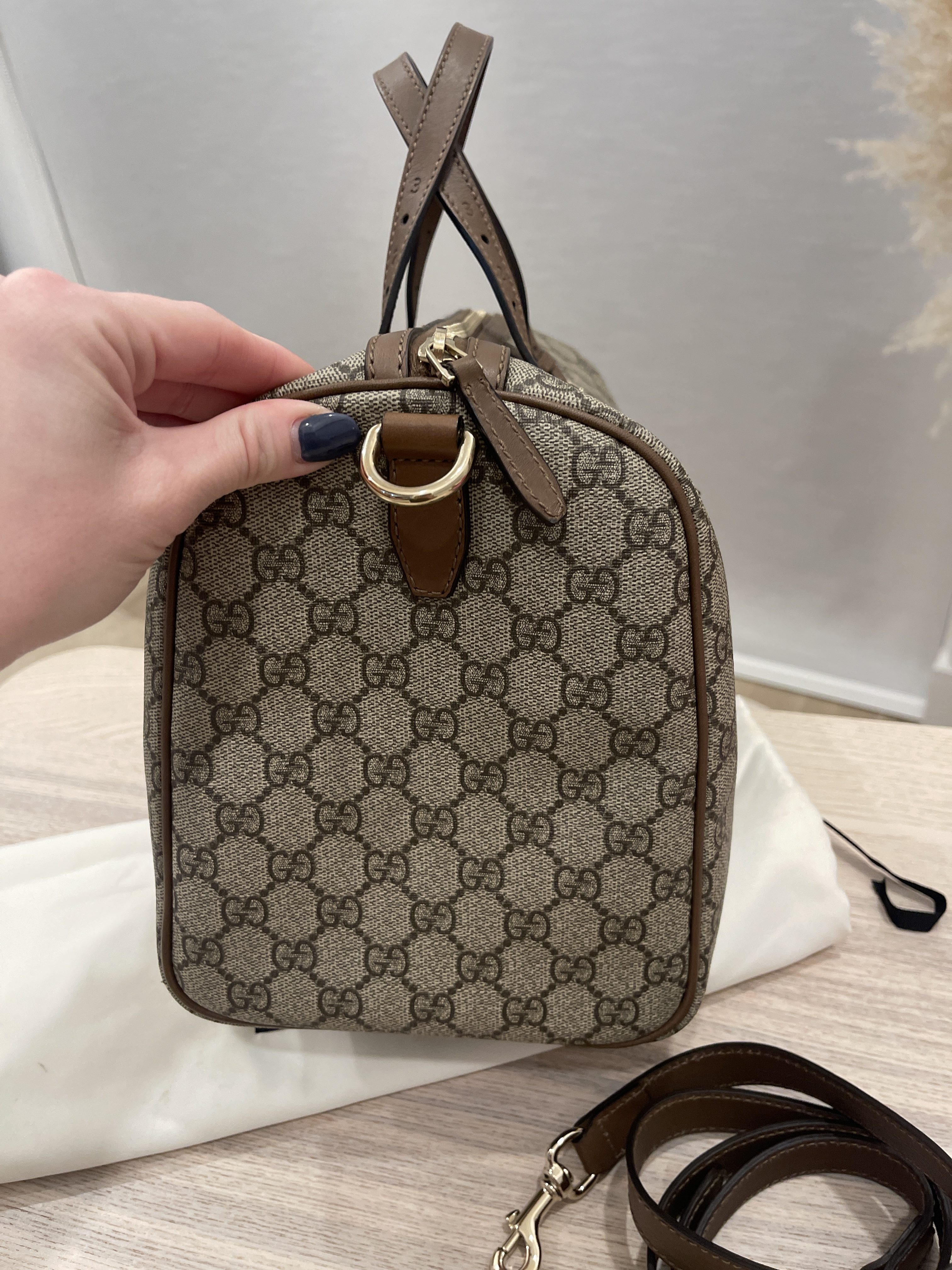 Gucci Tian Print Convertible Boston Bag