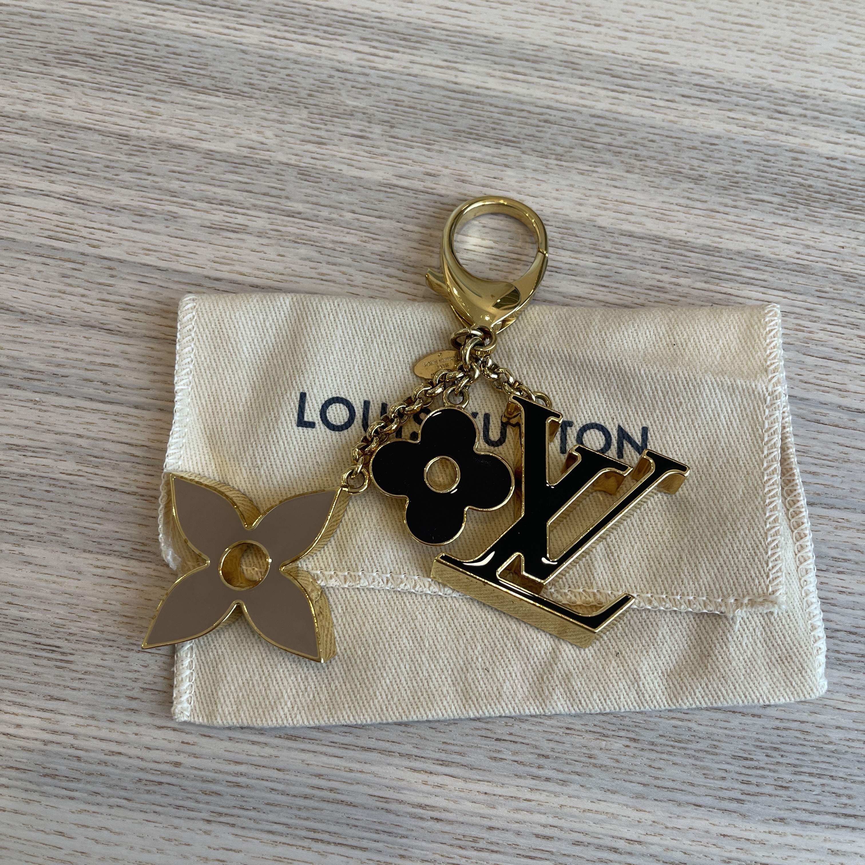 Louis Vuitton Fleur de Monogram Bag Charm, Gold