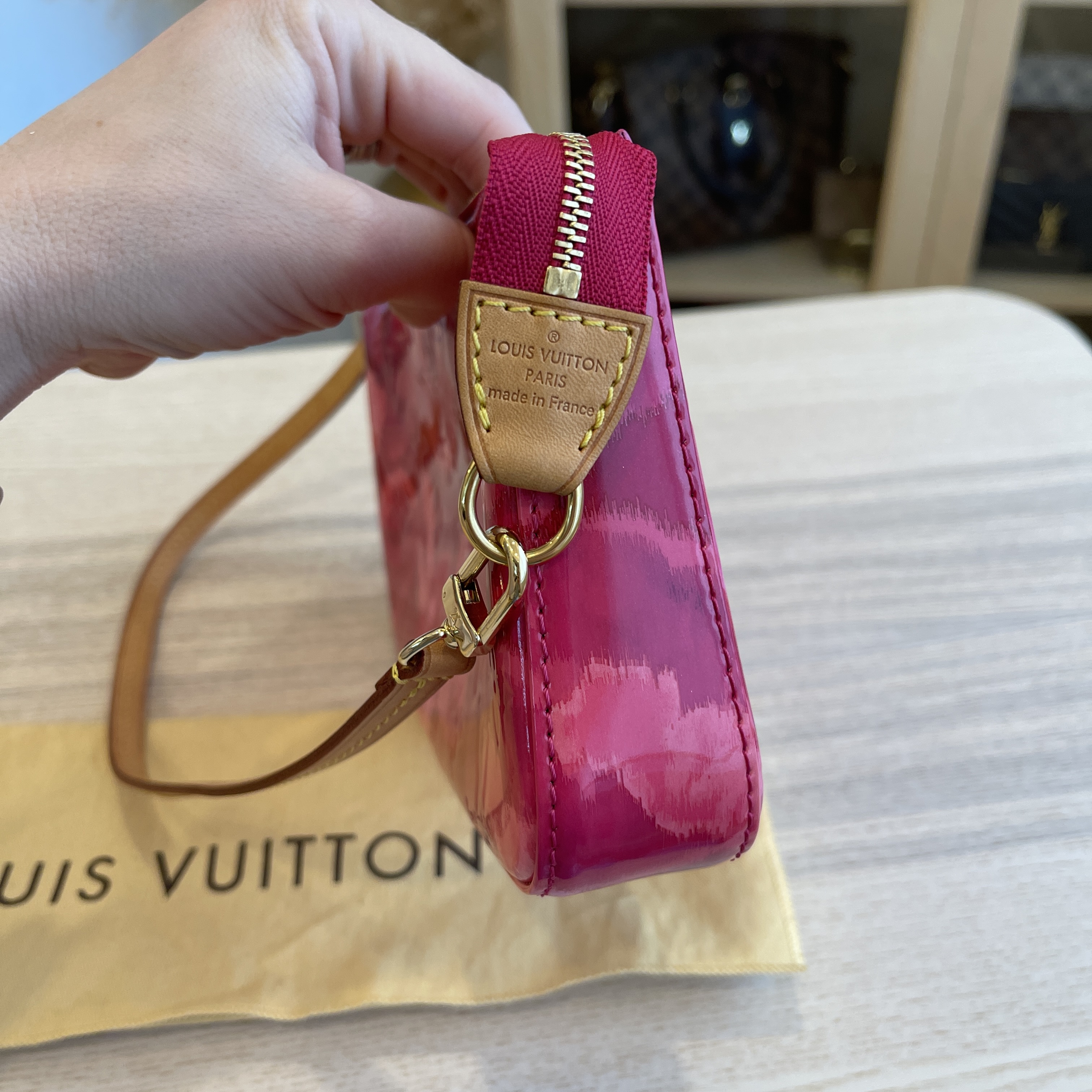 Louis Vuitton Wallet French Purse Monogram Vernis Rose Indien in