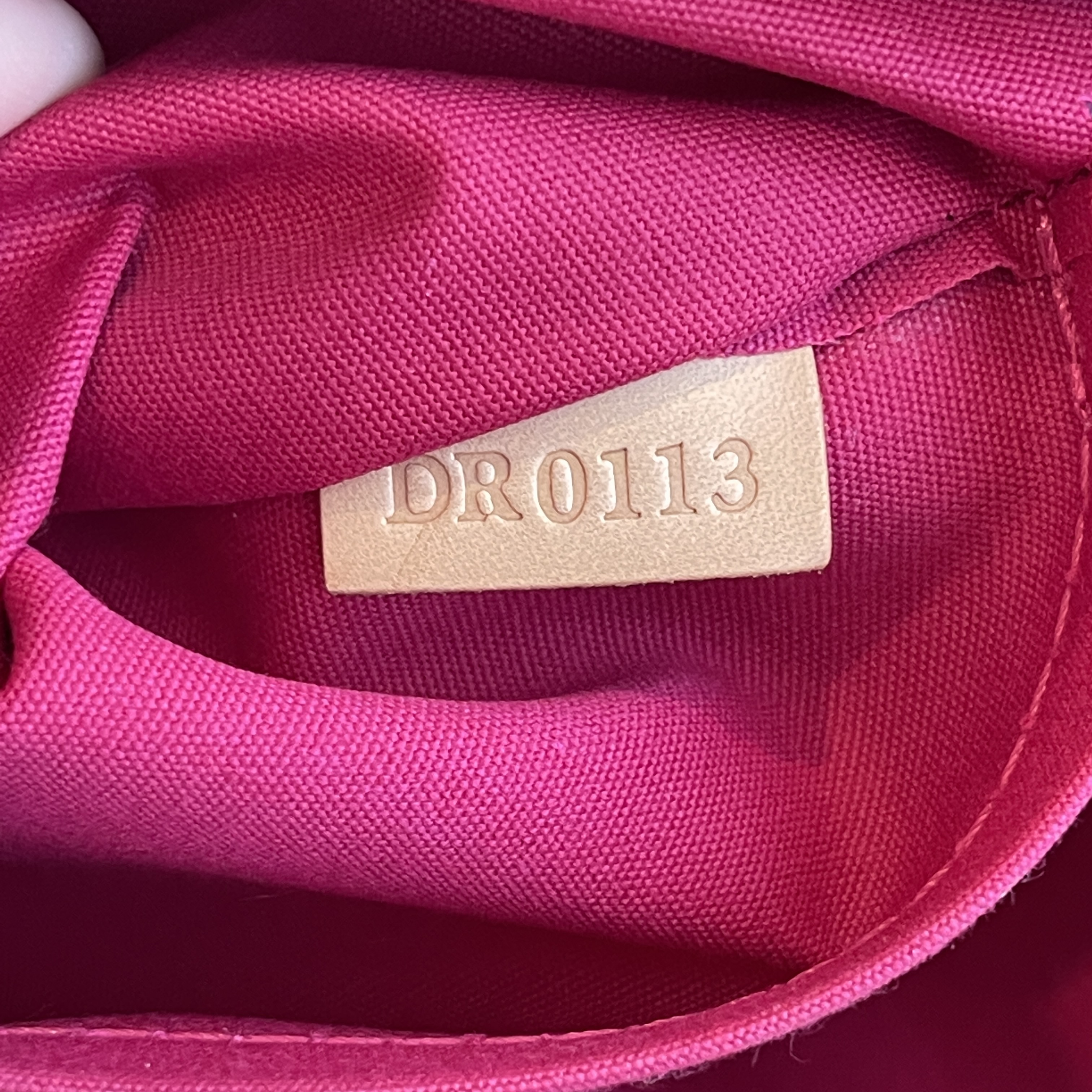 Louis Vuitton Limited Edition Rose Velours Monogram Vernis Ikat Accessories  Pochette NM Bag - Yoogi's Closet