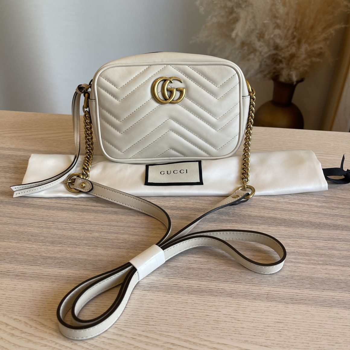 Gucci GG Marmont Mini Round Shoulder Bag GU550154-white – LuxTime DFO  Handbags