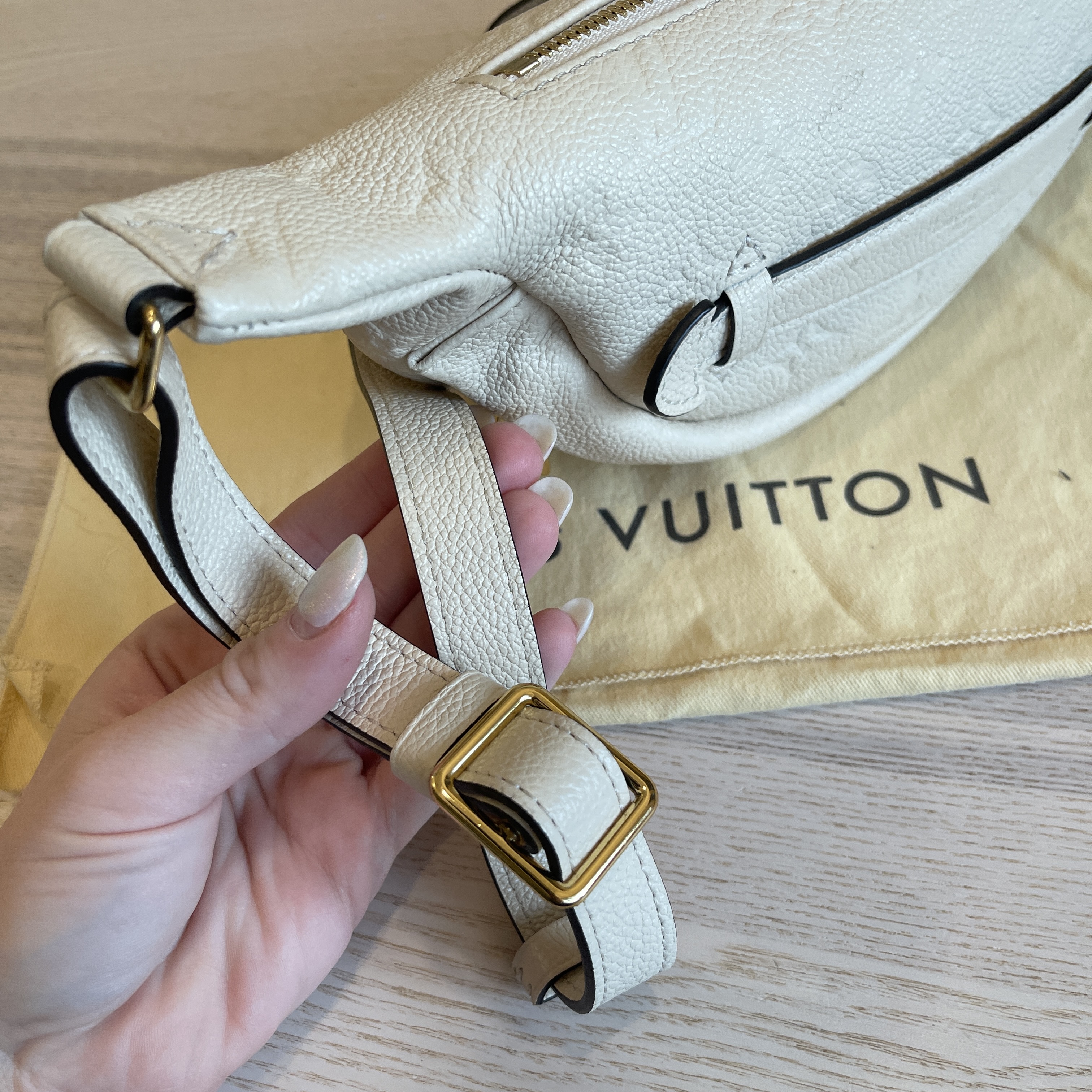 Louis Vuitton Monogram Empreinte Bumbag Creme Beige - Bags Valley
