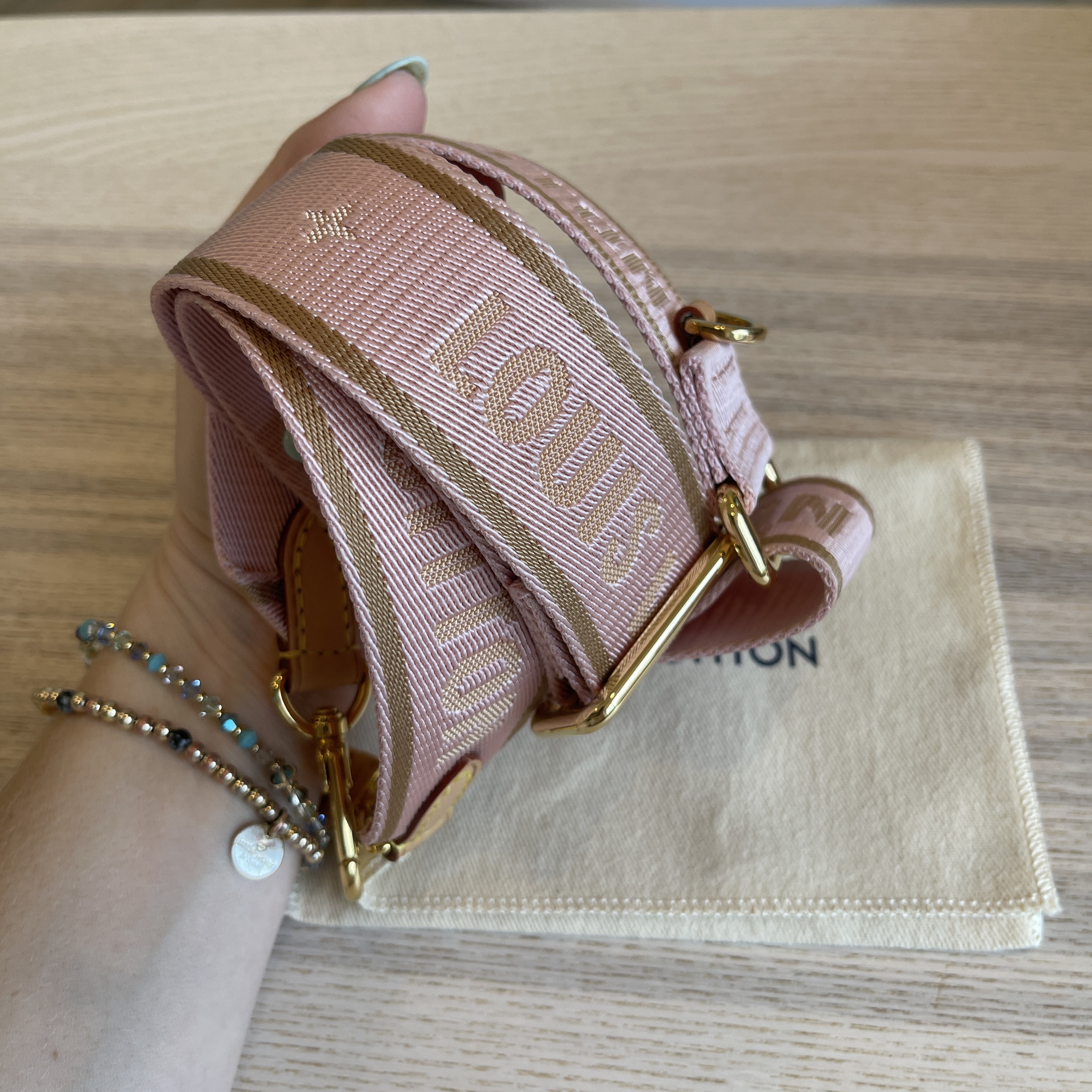LOUIS VUITTON Multi Pochette Accessories Shoulder Strap Rose Clair/ Pink  Strap $625.00 - PicClick