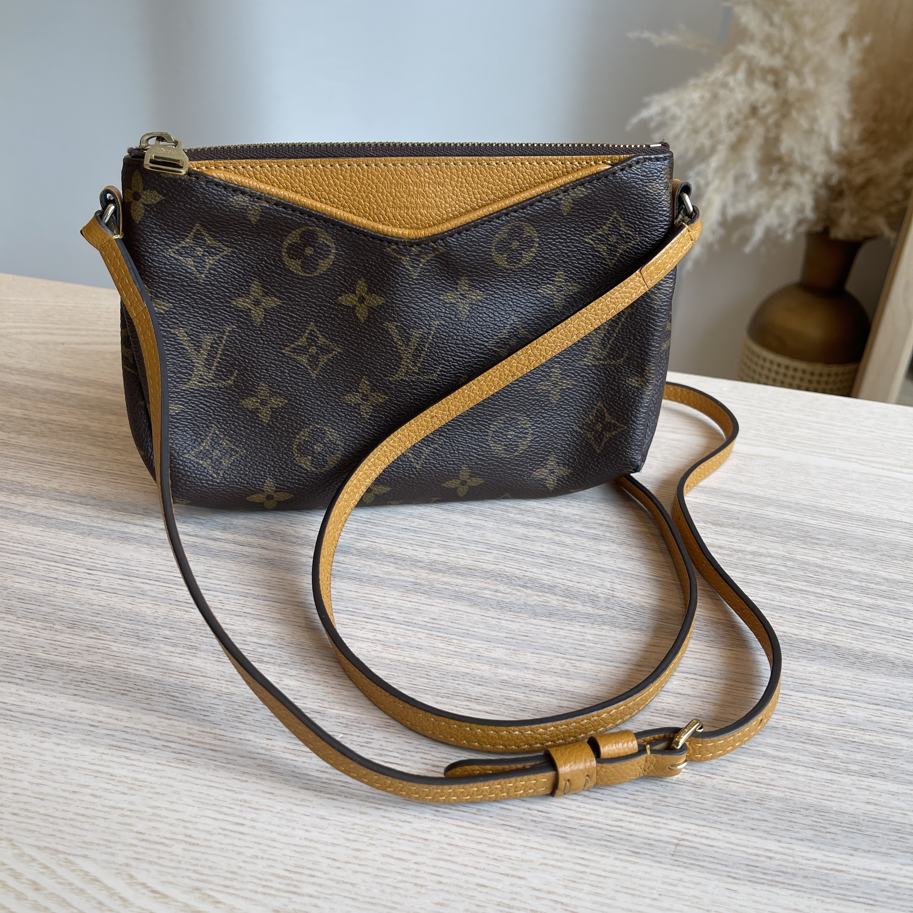 Louis Vuitton, Bags, Authenticlouis Vuitton Uniform Monogram Pallas  Clutch Crossbody