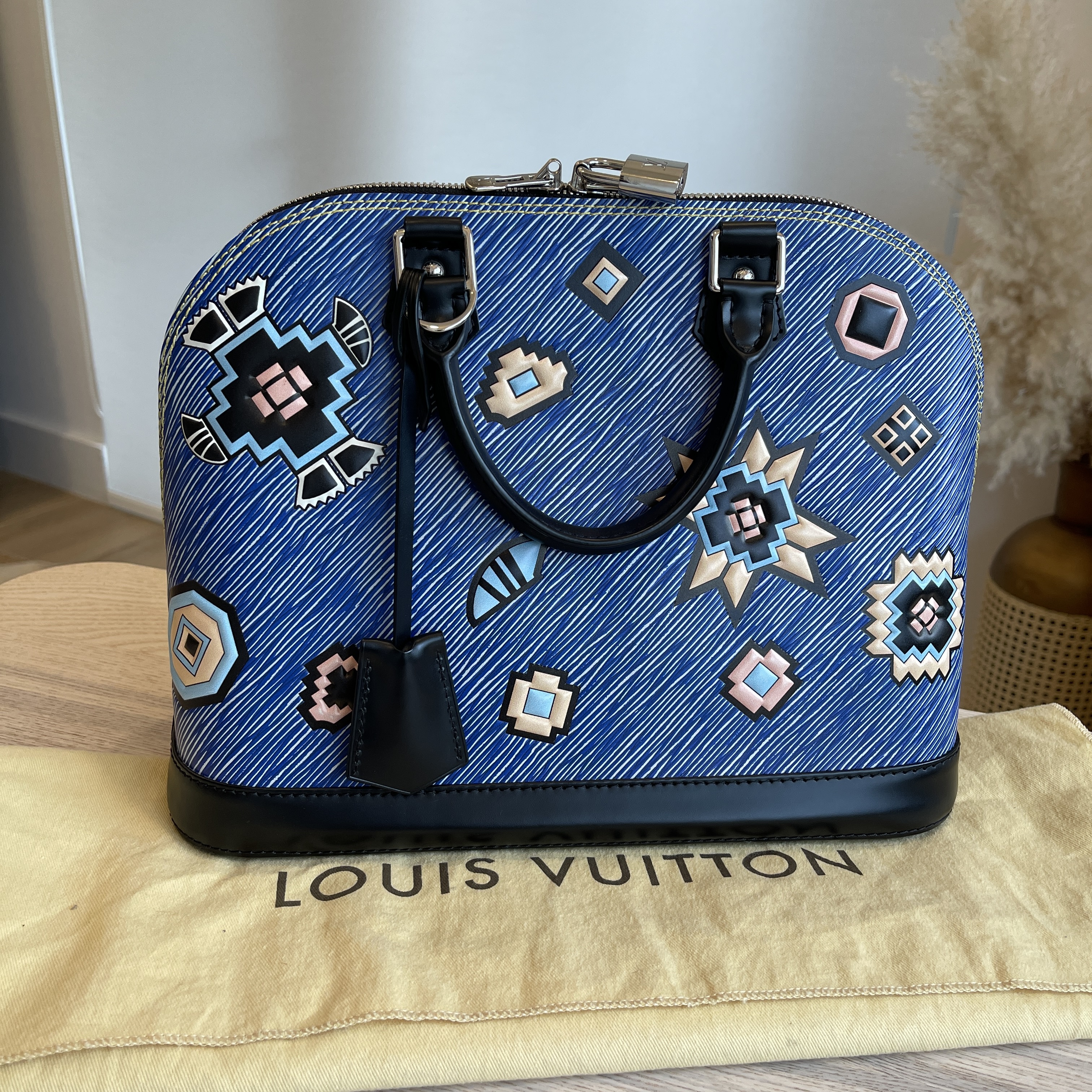 Blue Louis Vuitton Epi Alma PM Handbag