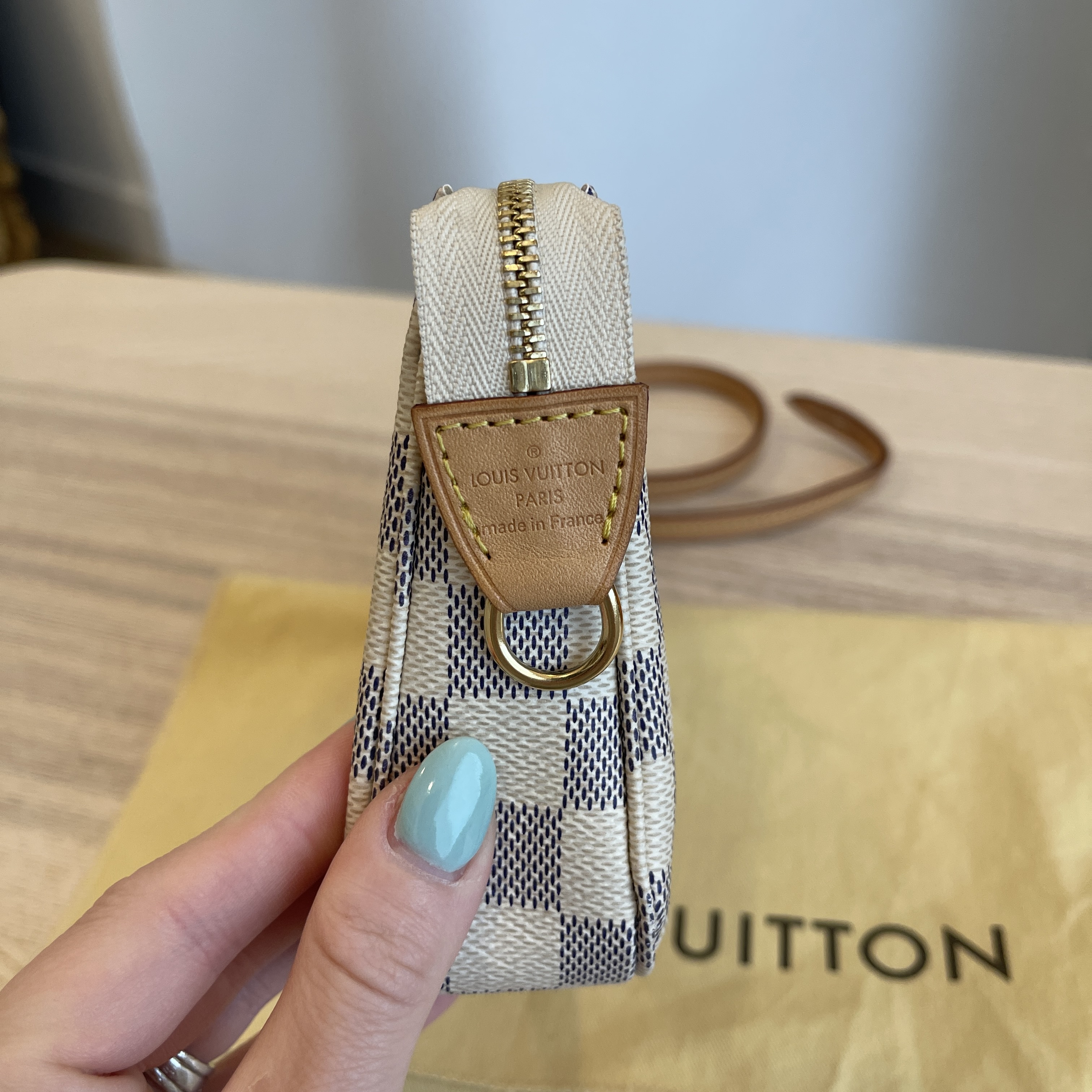 Louis Vuitton Pochette Accessories in Damier Azure — The Only