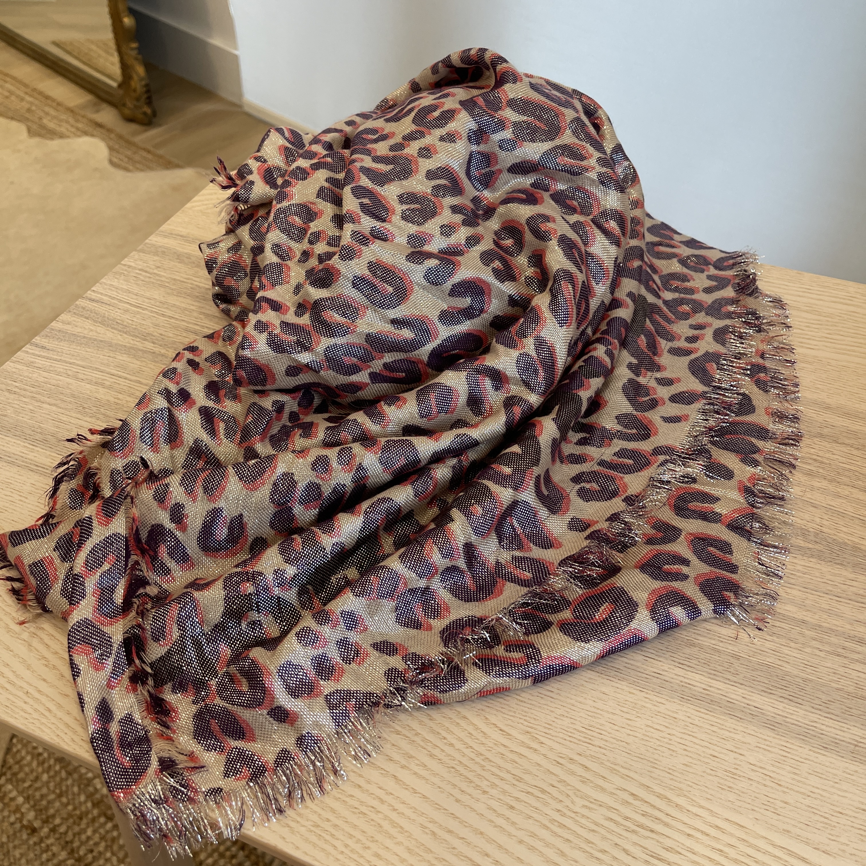 Louis Vuitton Cashmere Silk Sprouse Leopard Stole Scarf