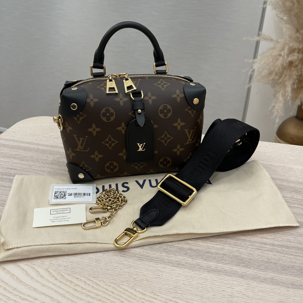 Authentic Louis Vuitton Preowned Monogram Studded Petite Malle