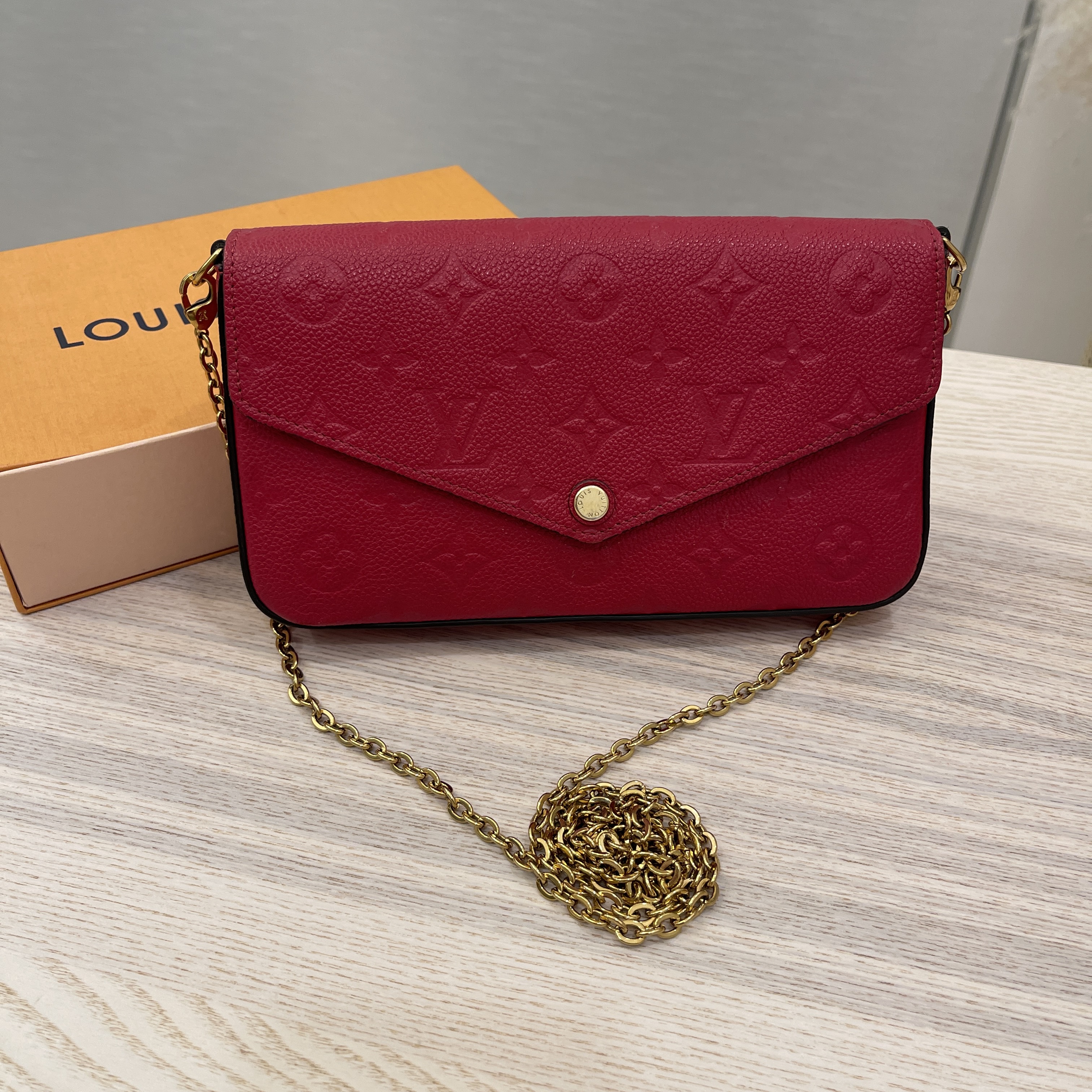 Louis Vuitton Credit Card Cerise Red Insert from Felicie Pochette