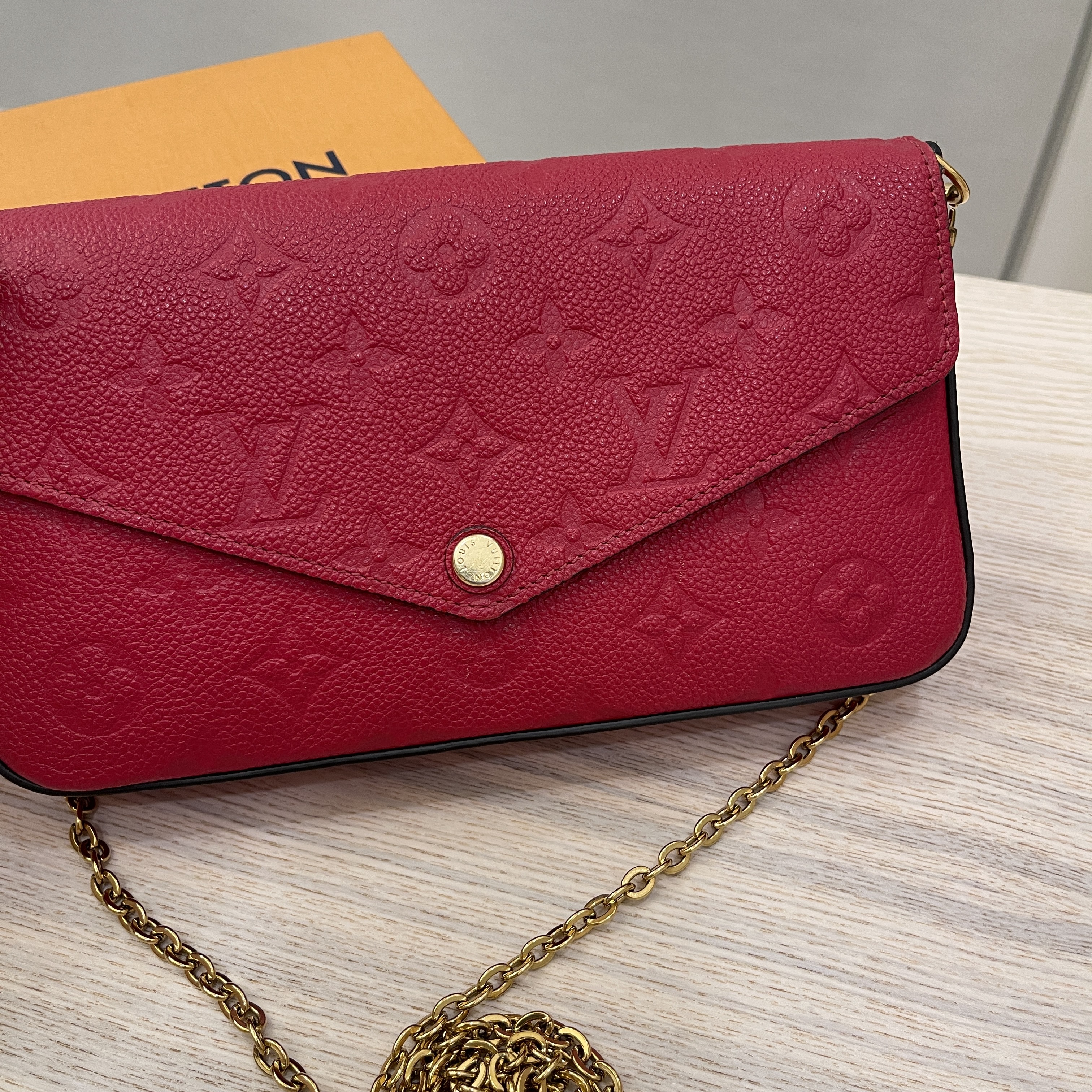 Louis Vuitton Credit Card Cerise Red Insert from Felicie Pochette